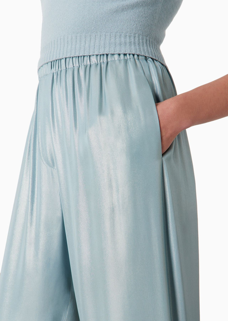 Straight trousers in laminated viscose satin 5