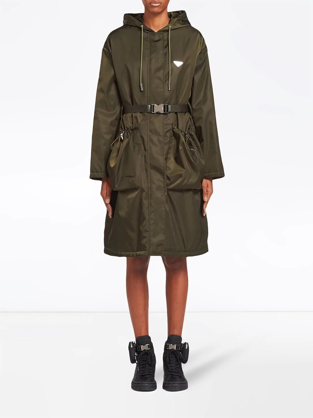 gabardine hooded trench coat - 2