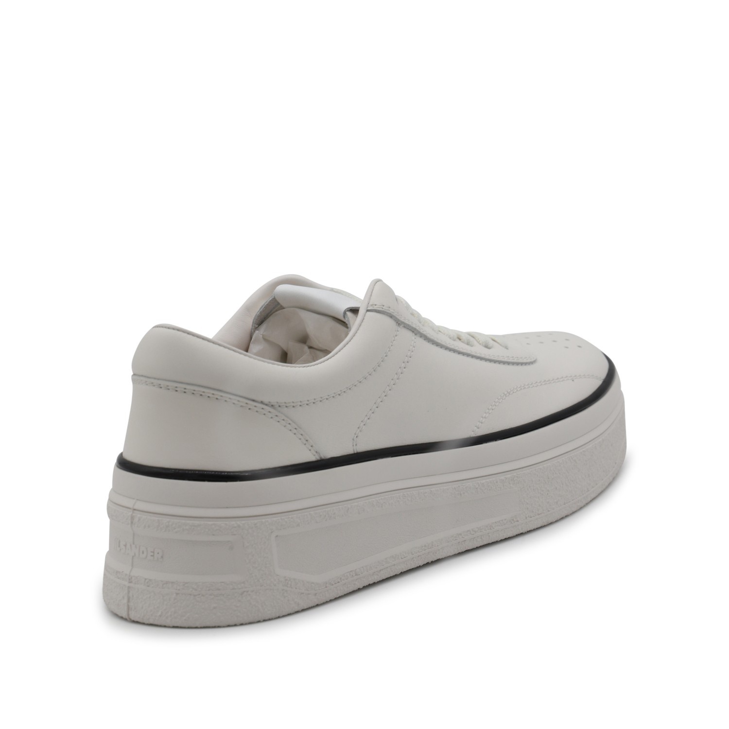 Jil Sander WHITE LEATHER SNEAKERS | palazzobelli | REVERSIBLE