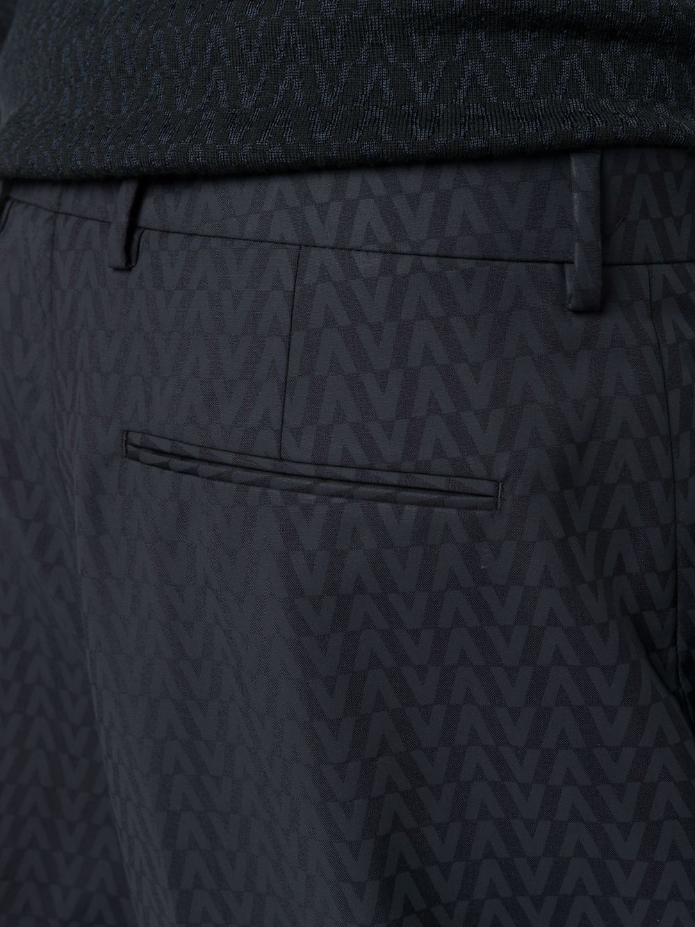 logo-jacquard tailored trousers - 5