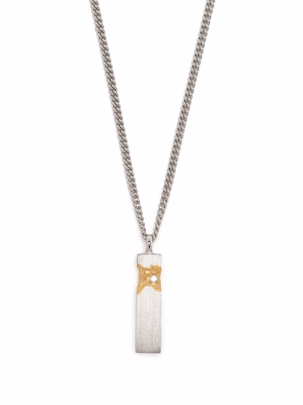 mined cube diamond pendant necklace - 1