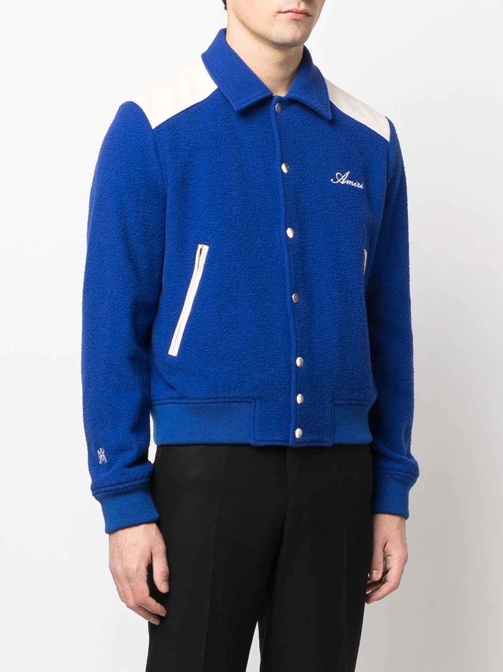 embroidered-logo two-tone jacket - 3