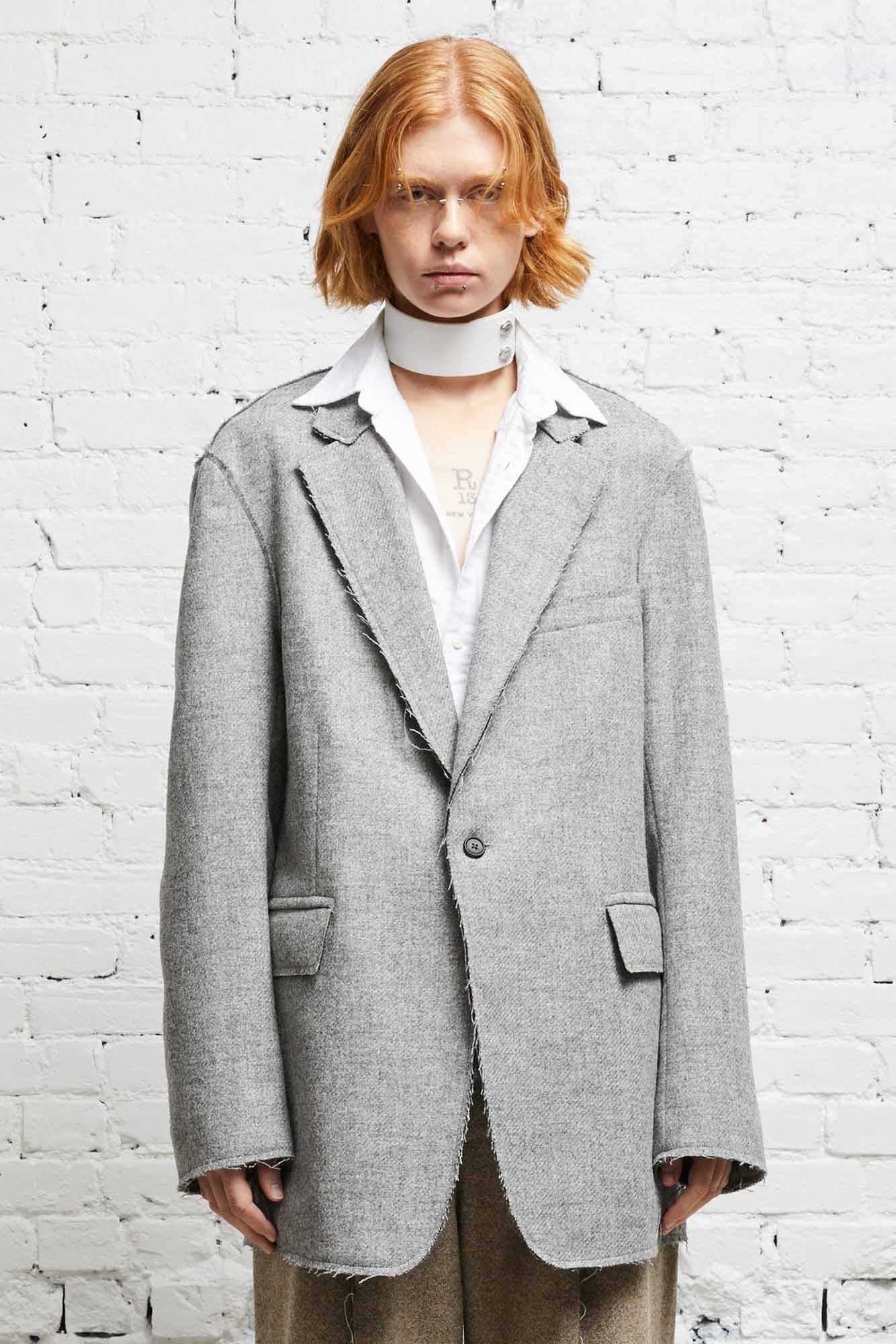 RAW CUT BLAZER - LIGHT HEATHER GREY - 2