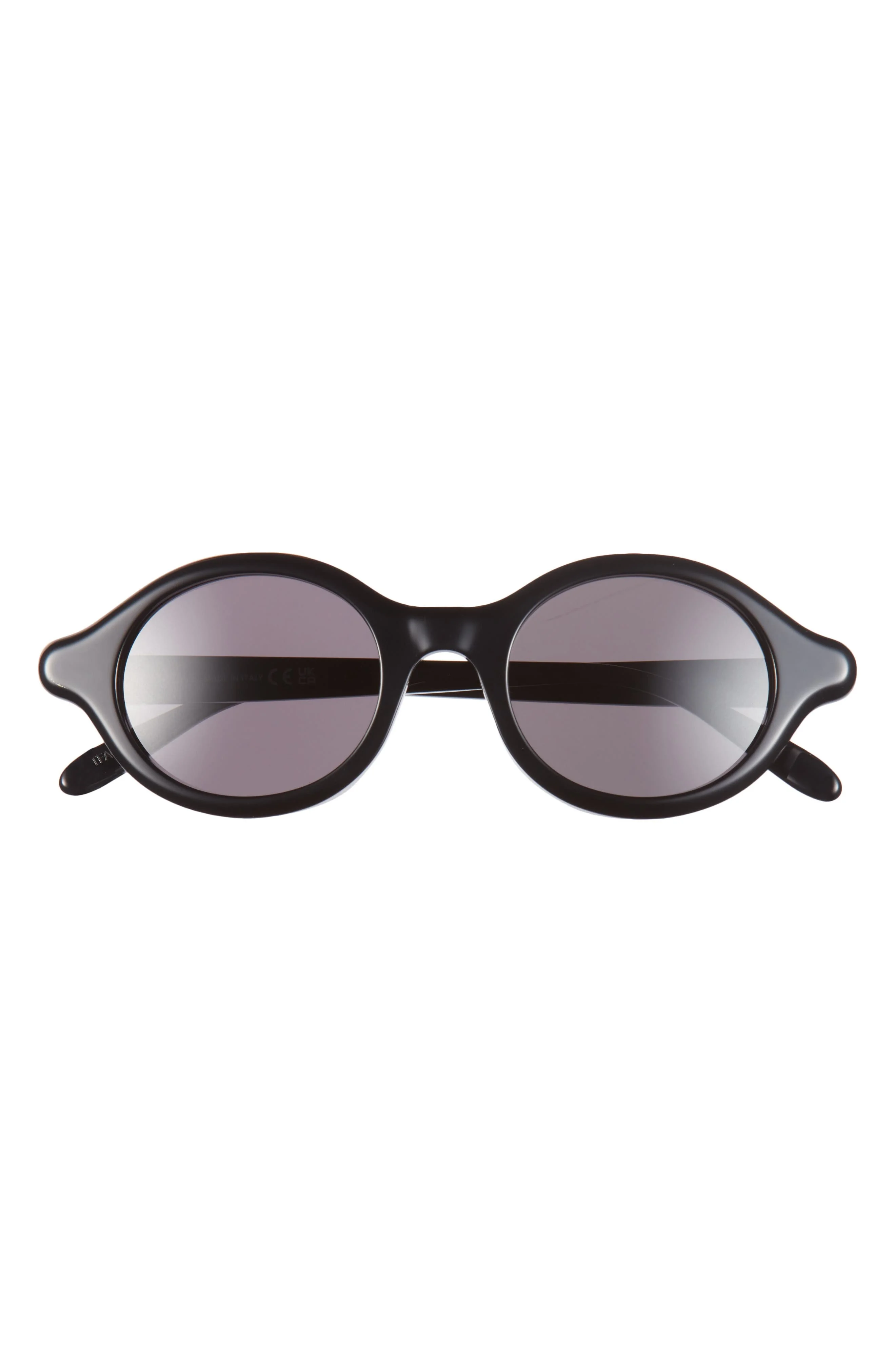Loewe Slim Round Sunglasses in Shiny Black /Smoke at Nordstrom - 1