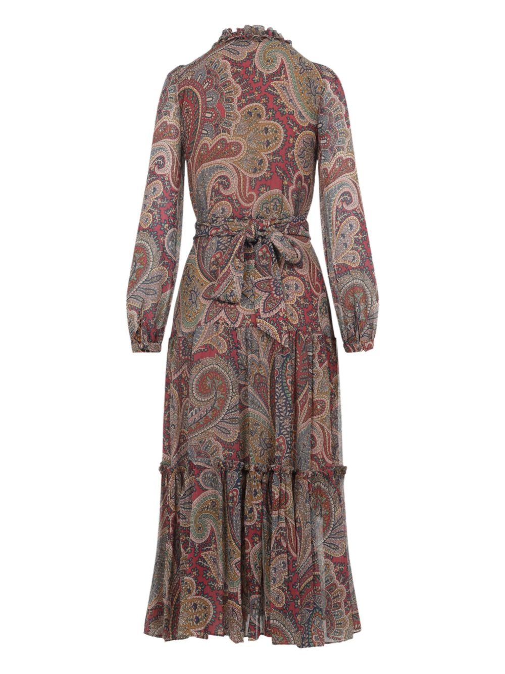 paisley ruffled maxi dress - 2