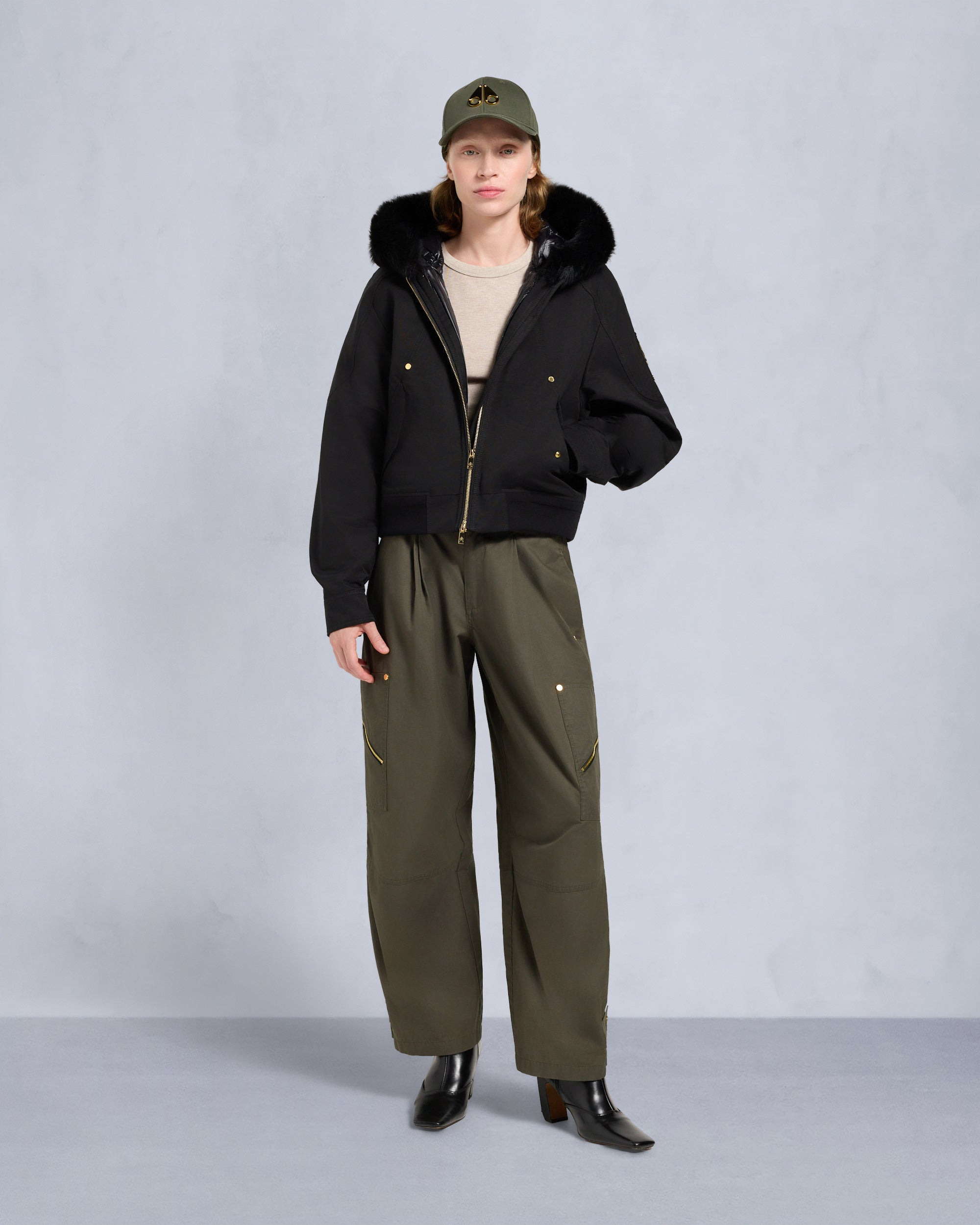 GOLD SERIES LOGAN SHEARLING TRIM BOMBER JACKET - 2
