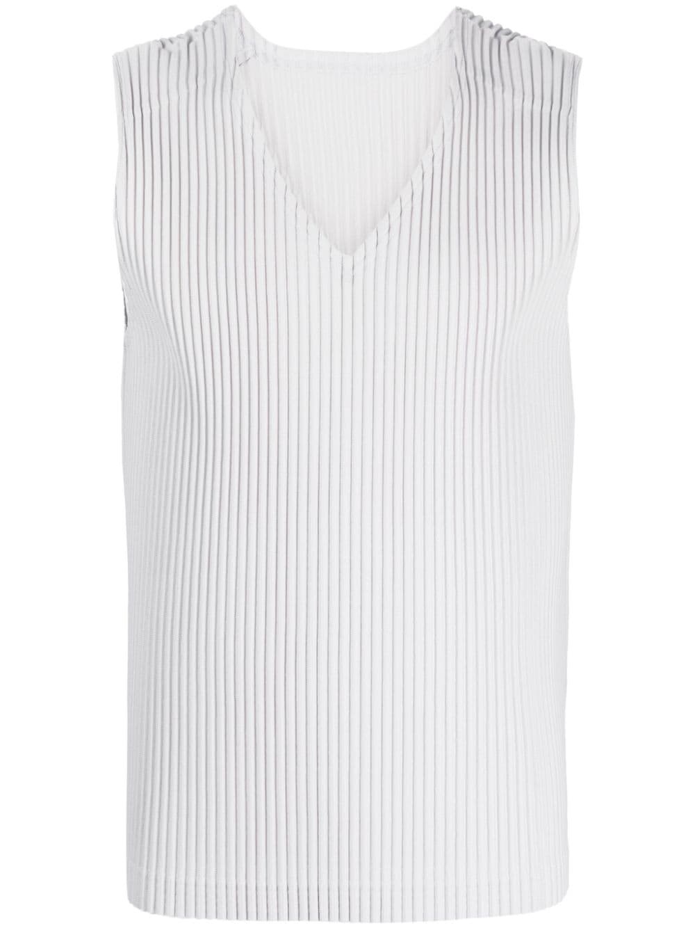 sleeveless pleated tank - 1