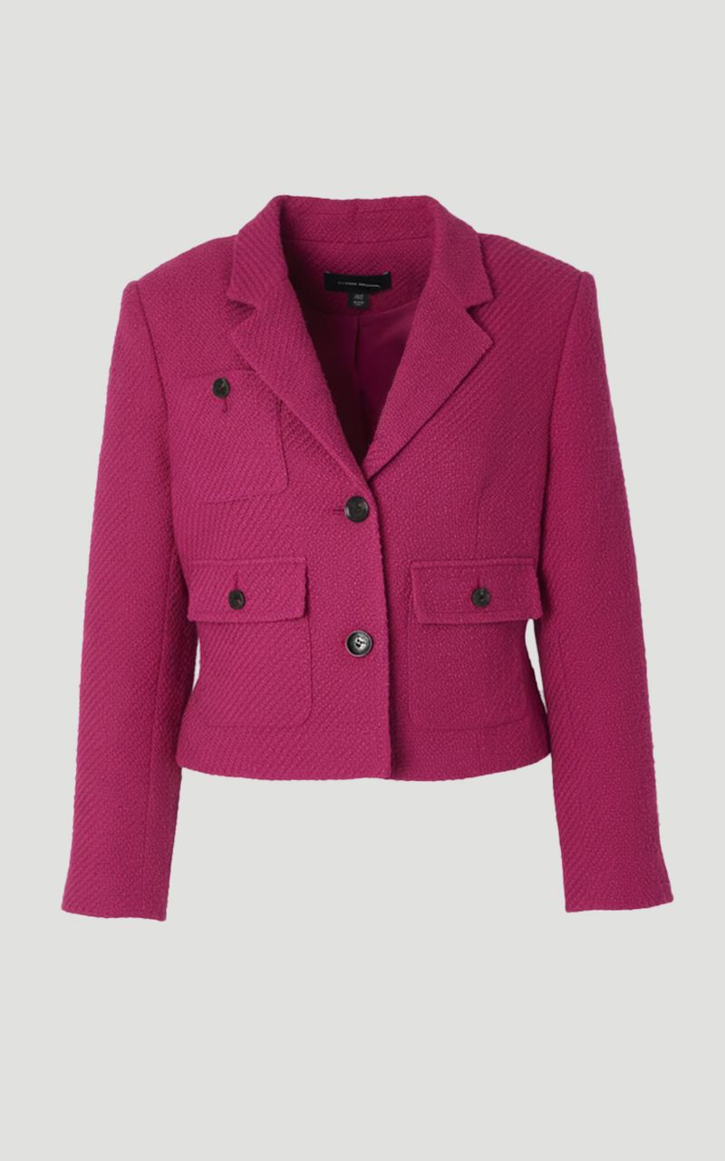 Textured Tweed Cropped Tailored Jacket 4