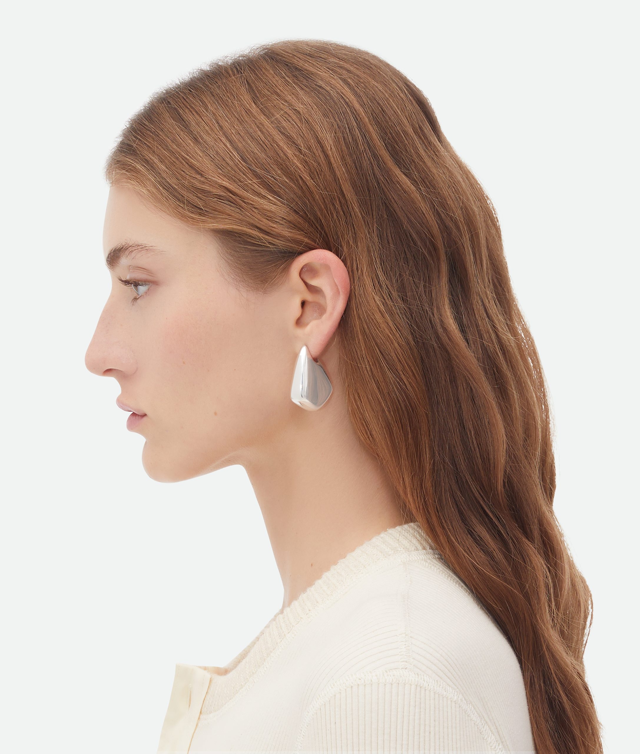 Bottega Veneta – Small Fin Earrings Silver - 3