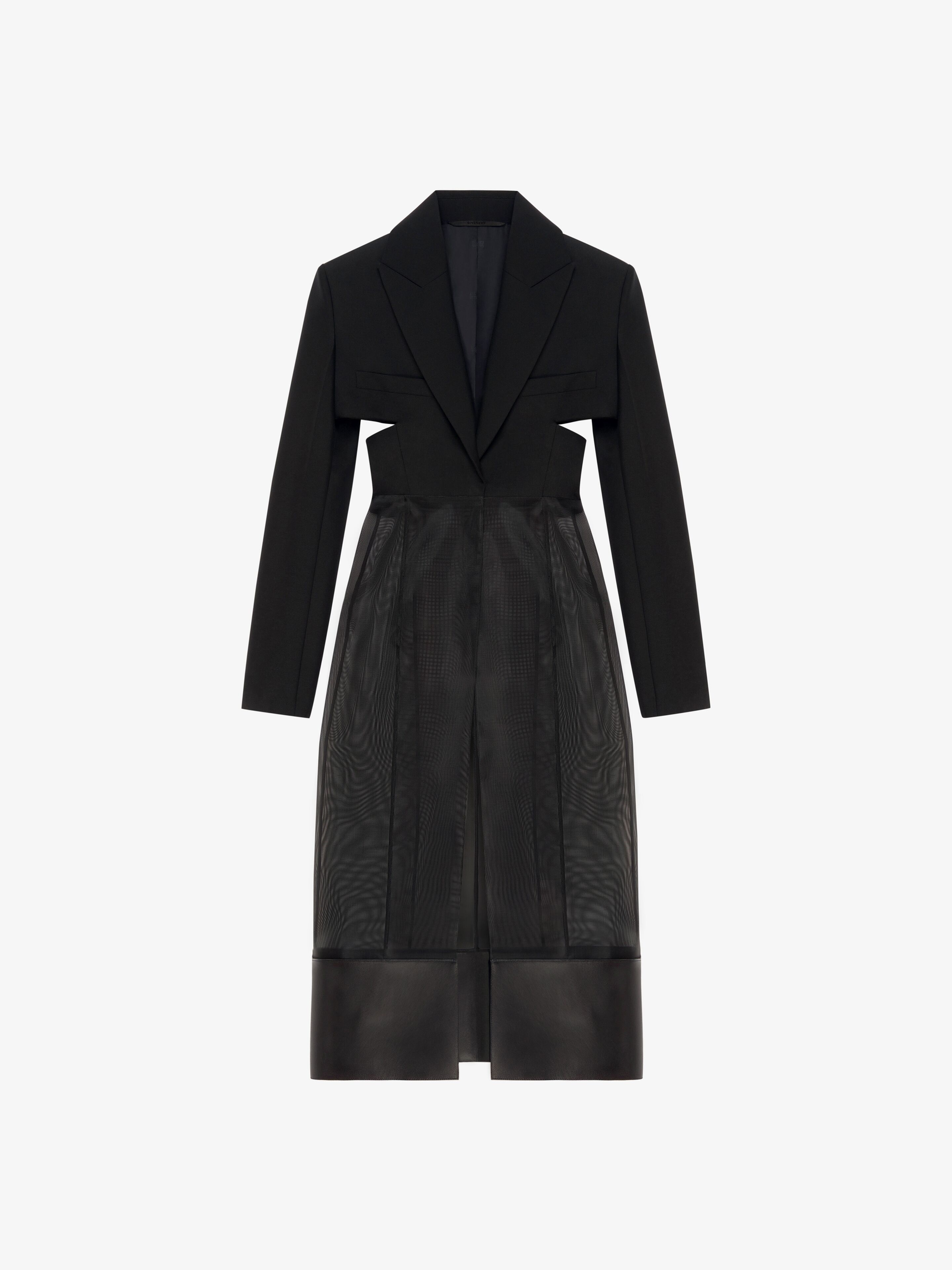 MULTI-MATERIAL COAT WITH CUT OUT - 1