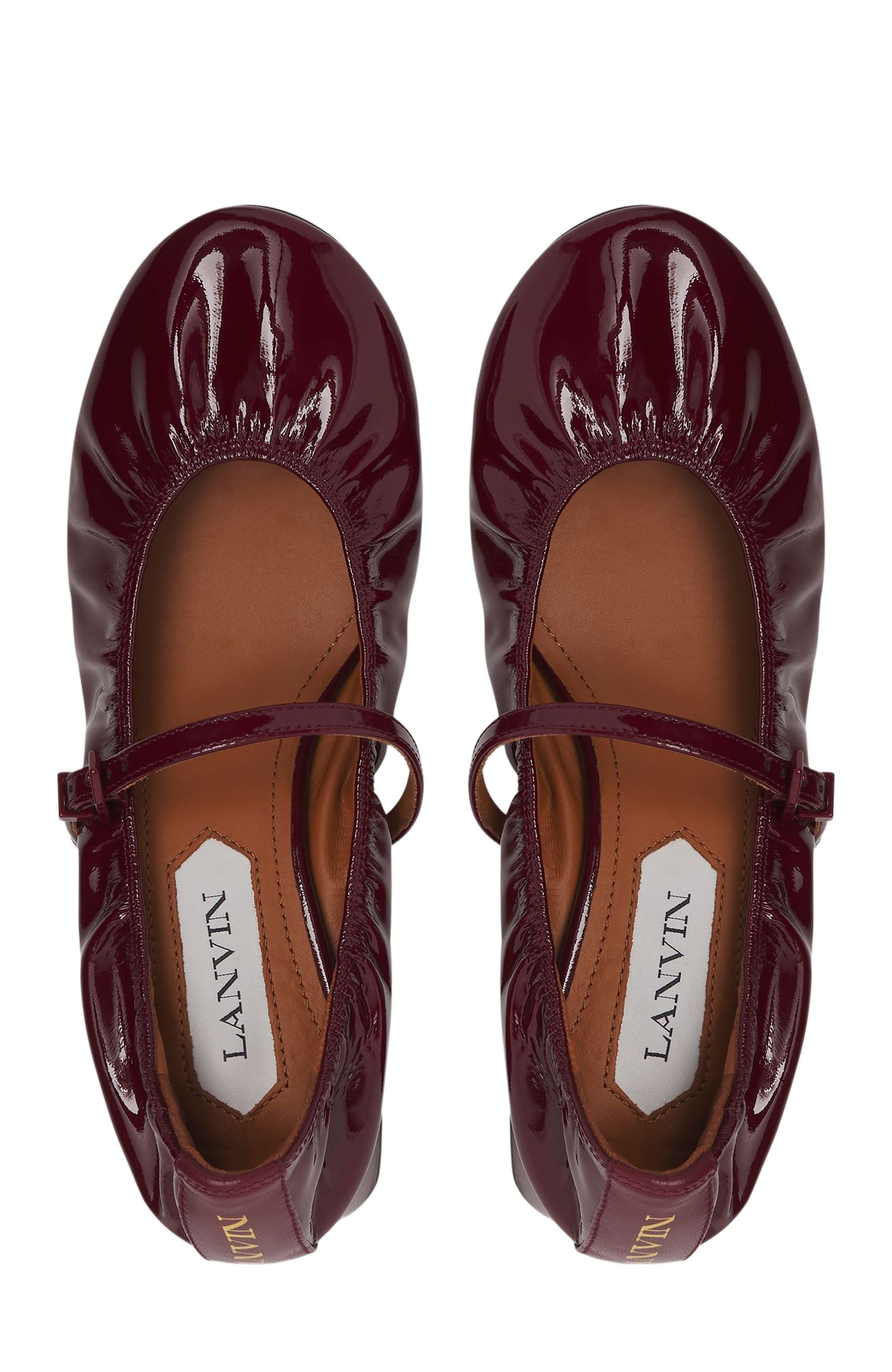 Lanvin HEELED MARY JANE IN GLOSSY LEATHER in Burgundy at Nordstrom - 3