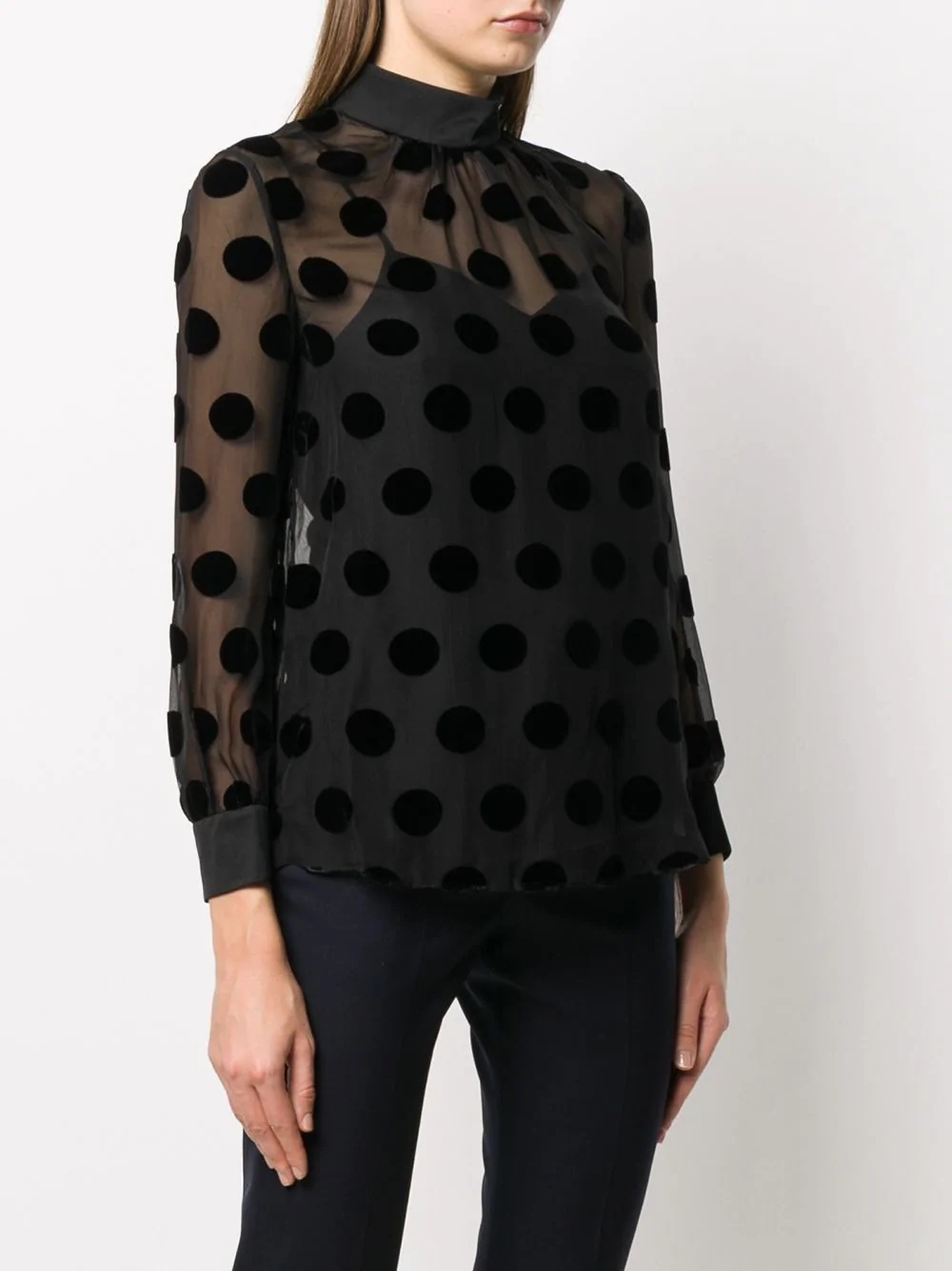 sheer polka-dot blouse - 3