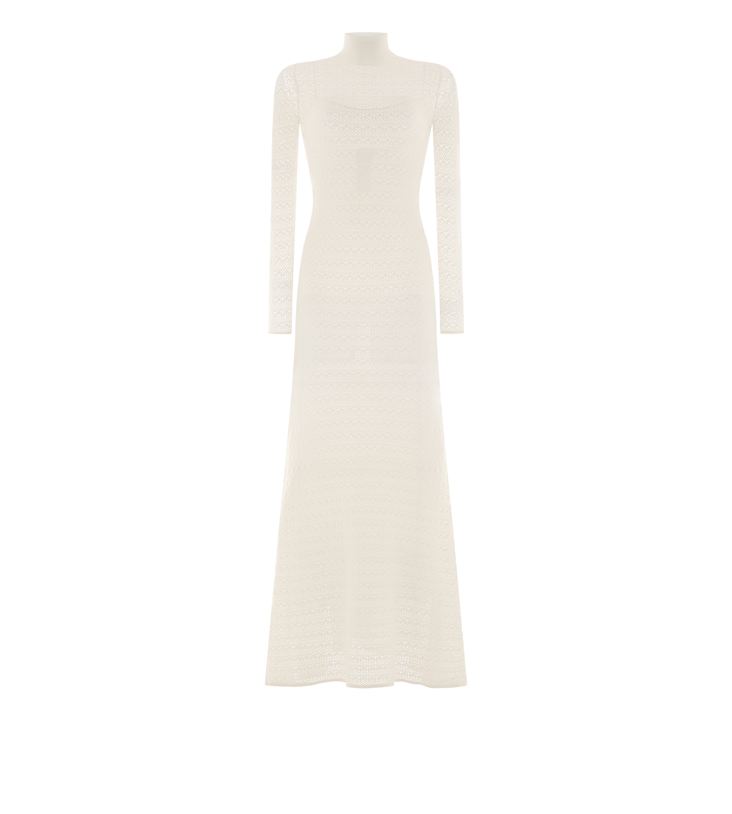 OPENWORK STRETCH VISCOSE MAXI DRESS - 1