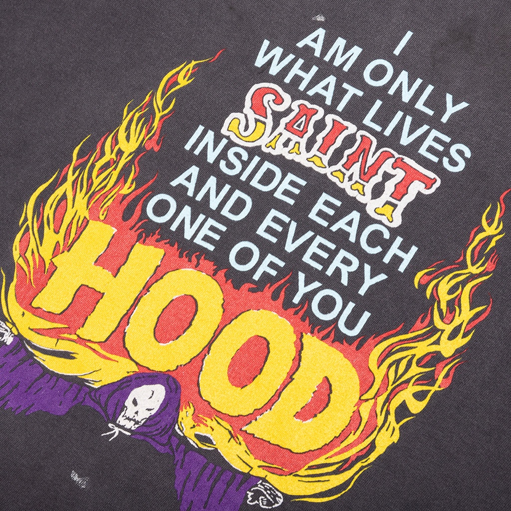 SAINT MICHAEL X NEIGHBORHOOD MX6 STHD HOOD S/S SHIRT - BLACK - 3