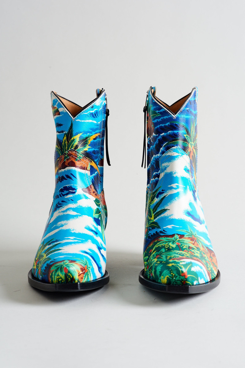 COWBOY ANKLE BOOT - TURQUOISE WAVE 2