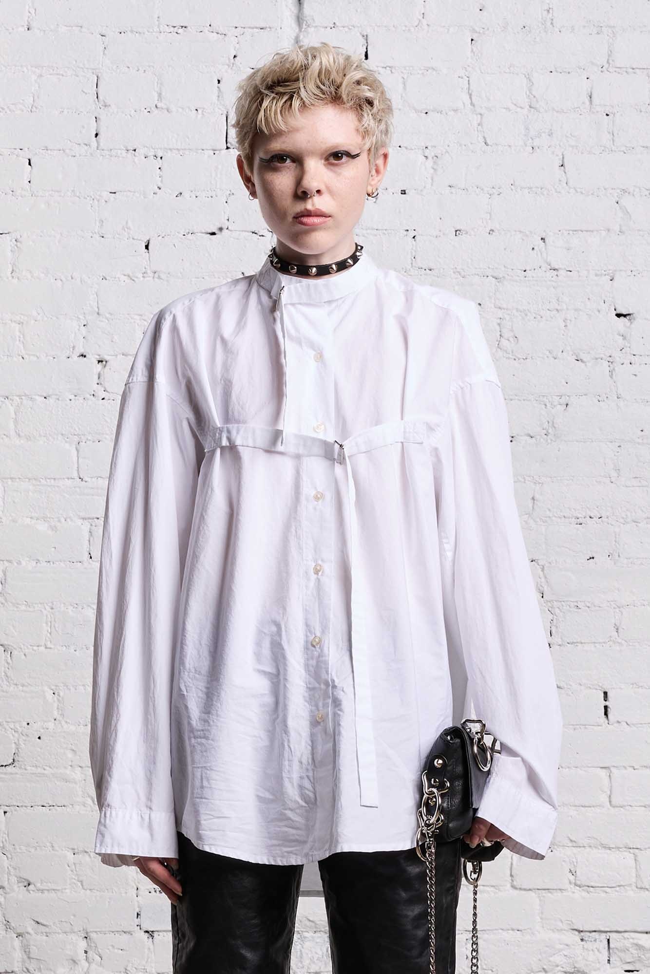 BELTED BUTTON-UP - WHITE - 4