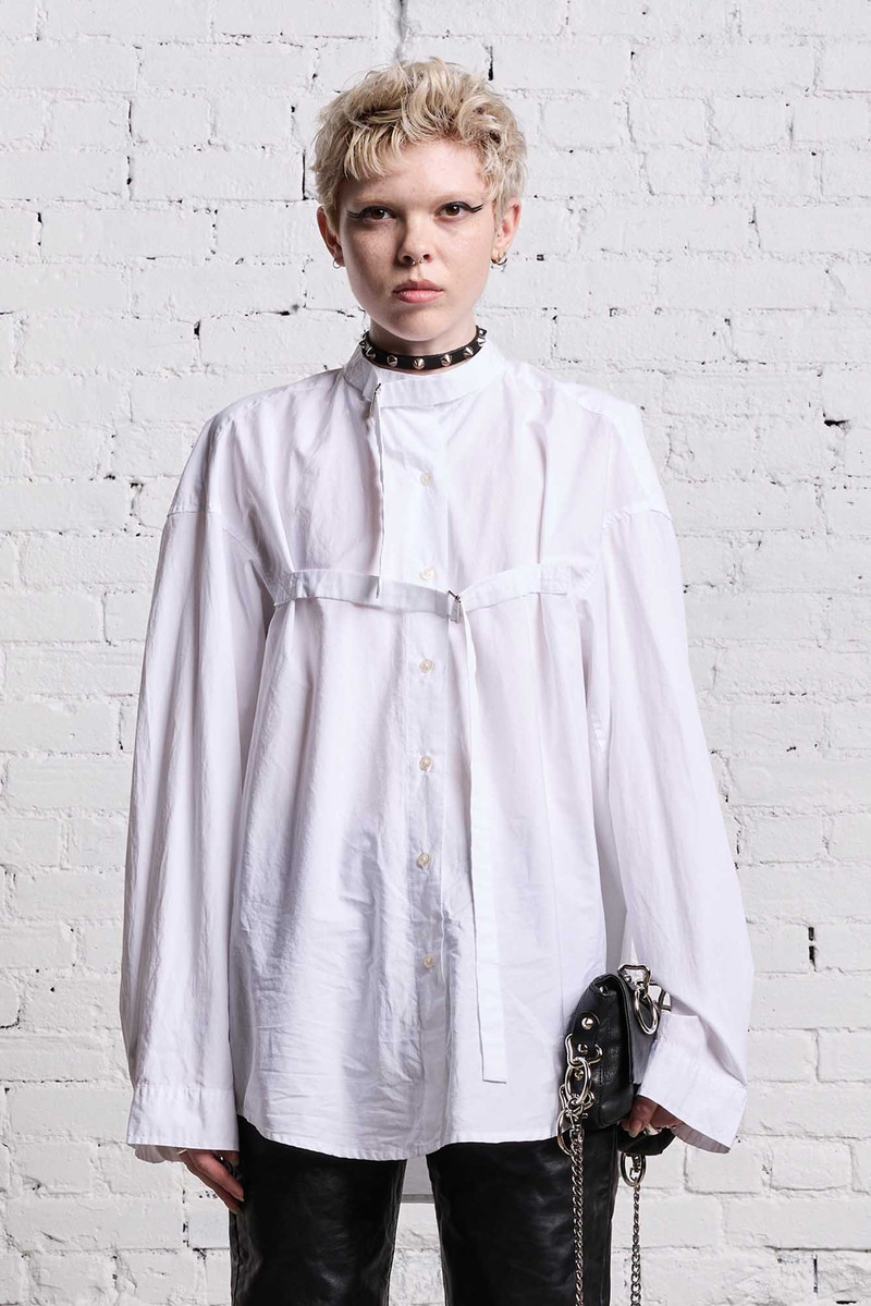 BELTED BUTTON-UP - WHITE 4