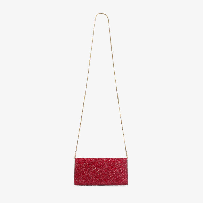Emmie Ruby Red Coarse Glitter Fabric Clutch Bag 3