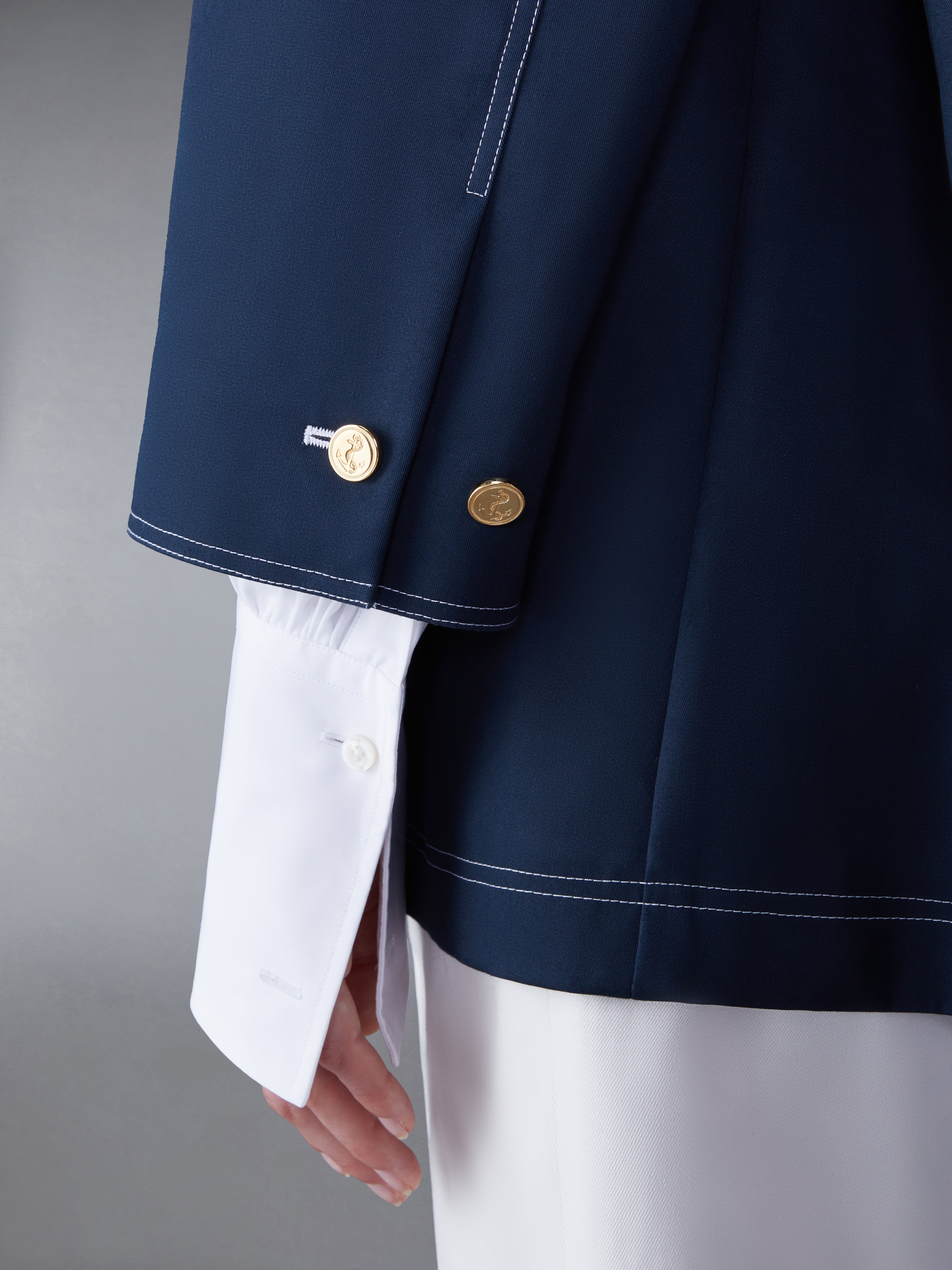 MACKINTOSH CROPPED BOX PLEAT CAR COAT - 3