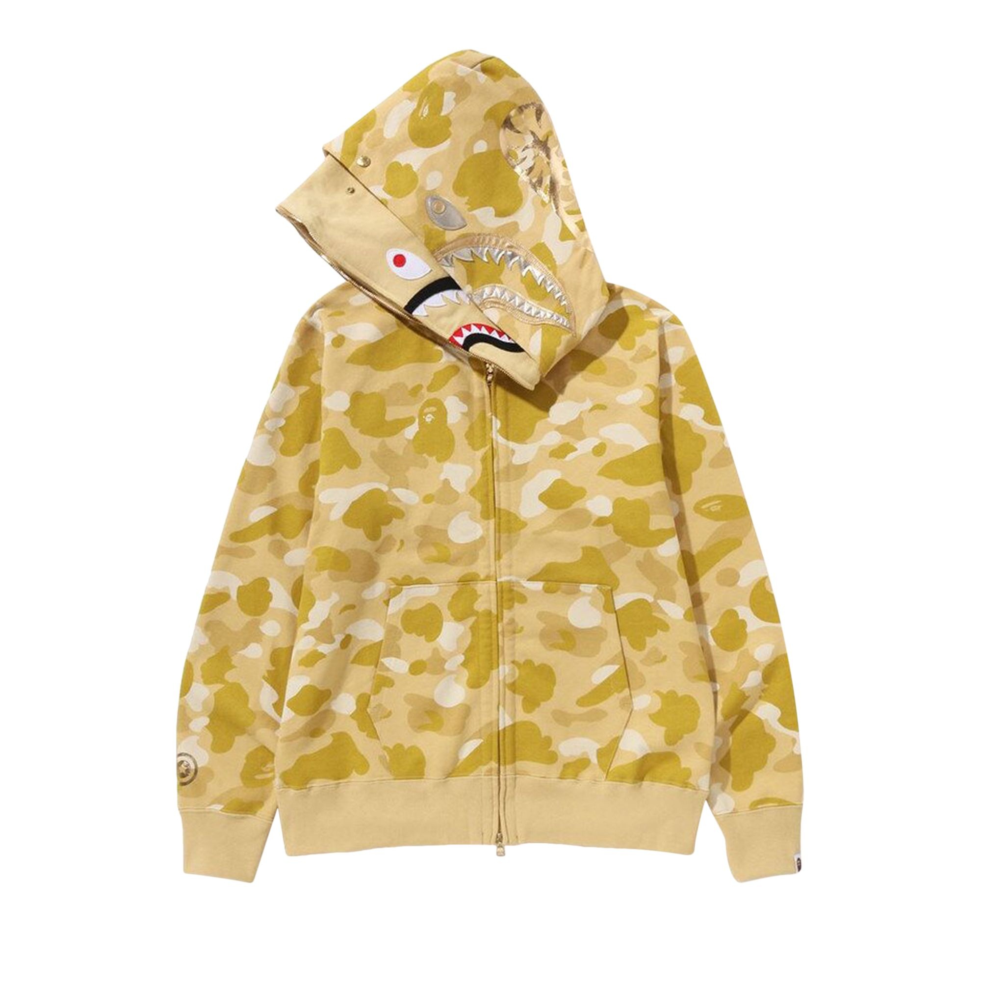 BAPE Color Camo Double Shark Full Zip Hoodie 'Yellow' - 3