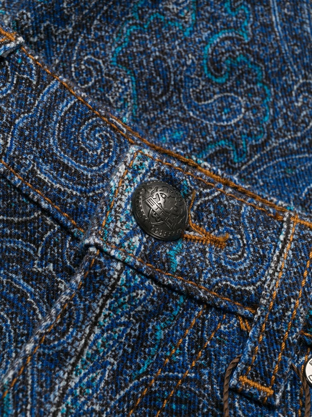 flared paisley print jeans - 6