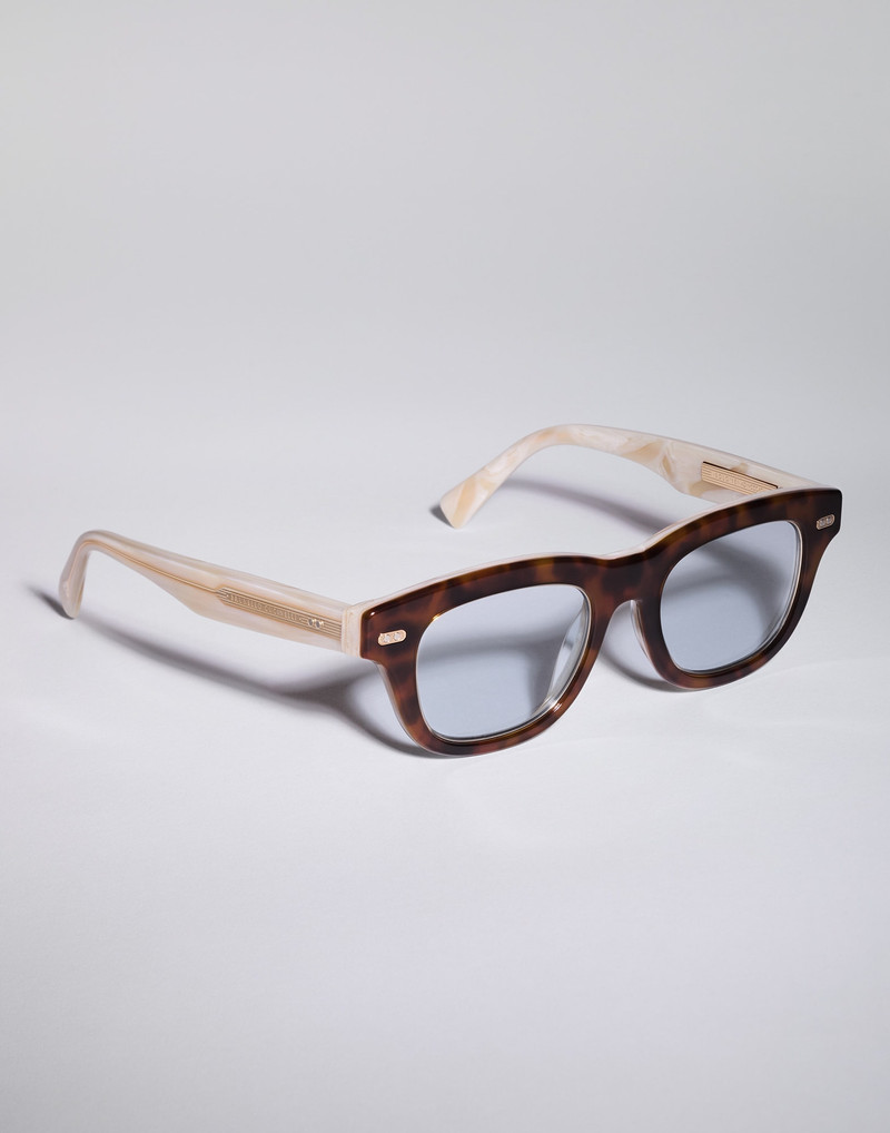 Brunello Cucinelli Squared acetate and 18k gold-plated frame outlook