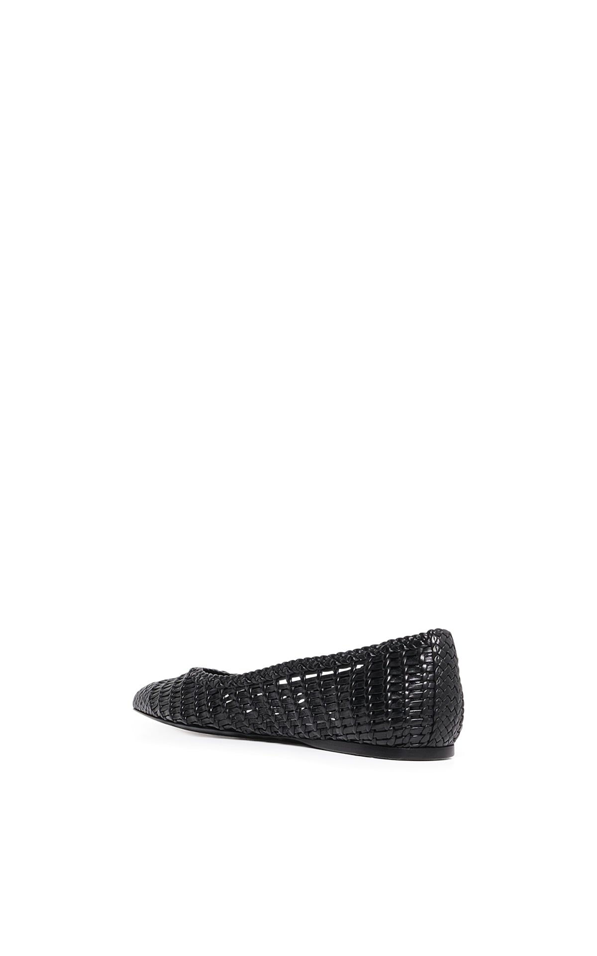 Aurora Braided Flat Shoe in Black Leather - 3