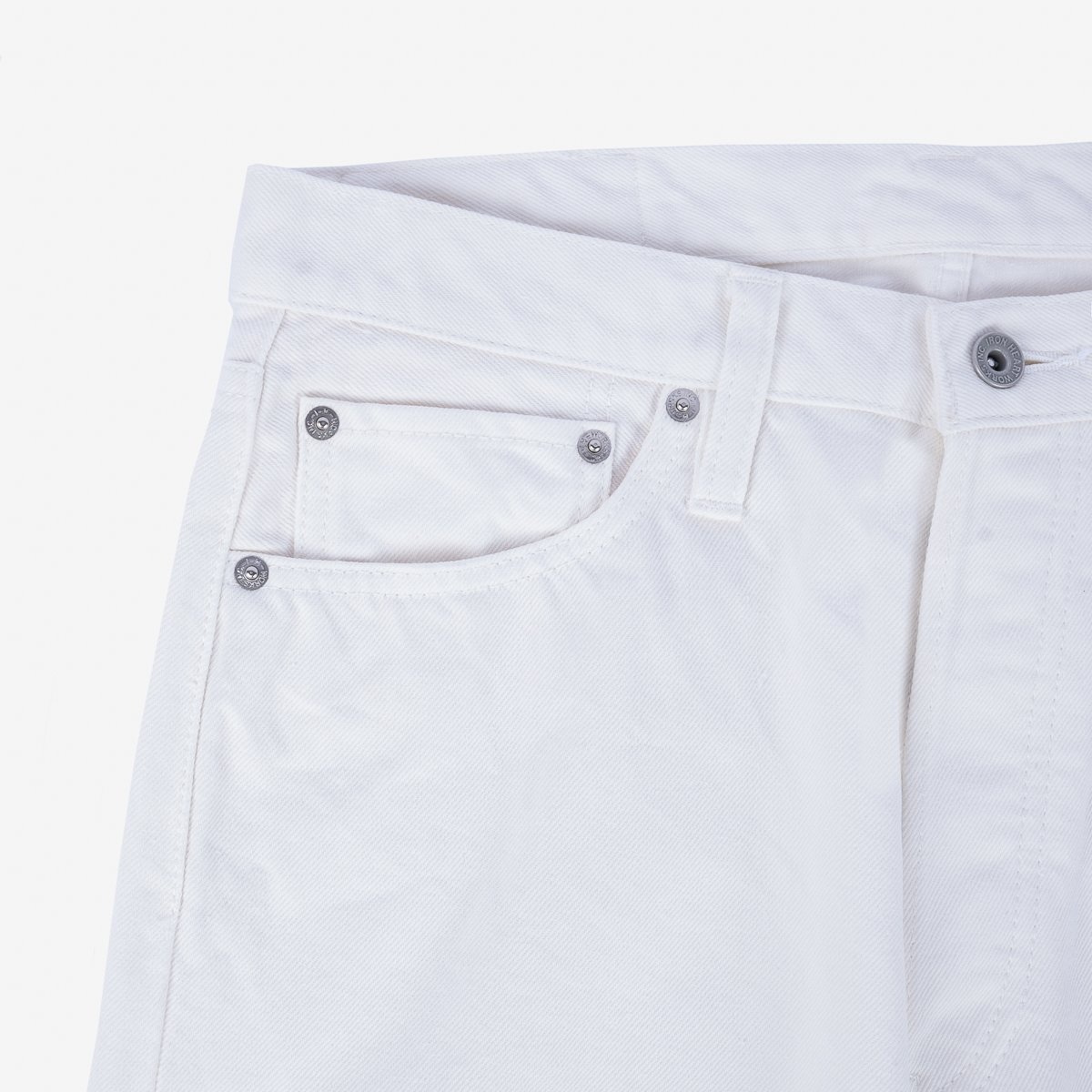 IH-888-WT 13.5oz Denim Medium/High Rise Tapered Cut Jeans - White - 6