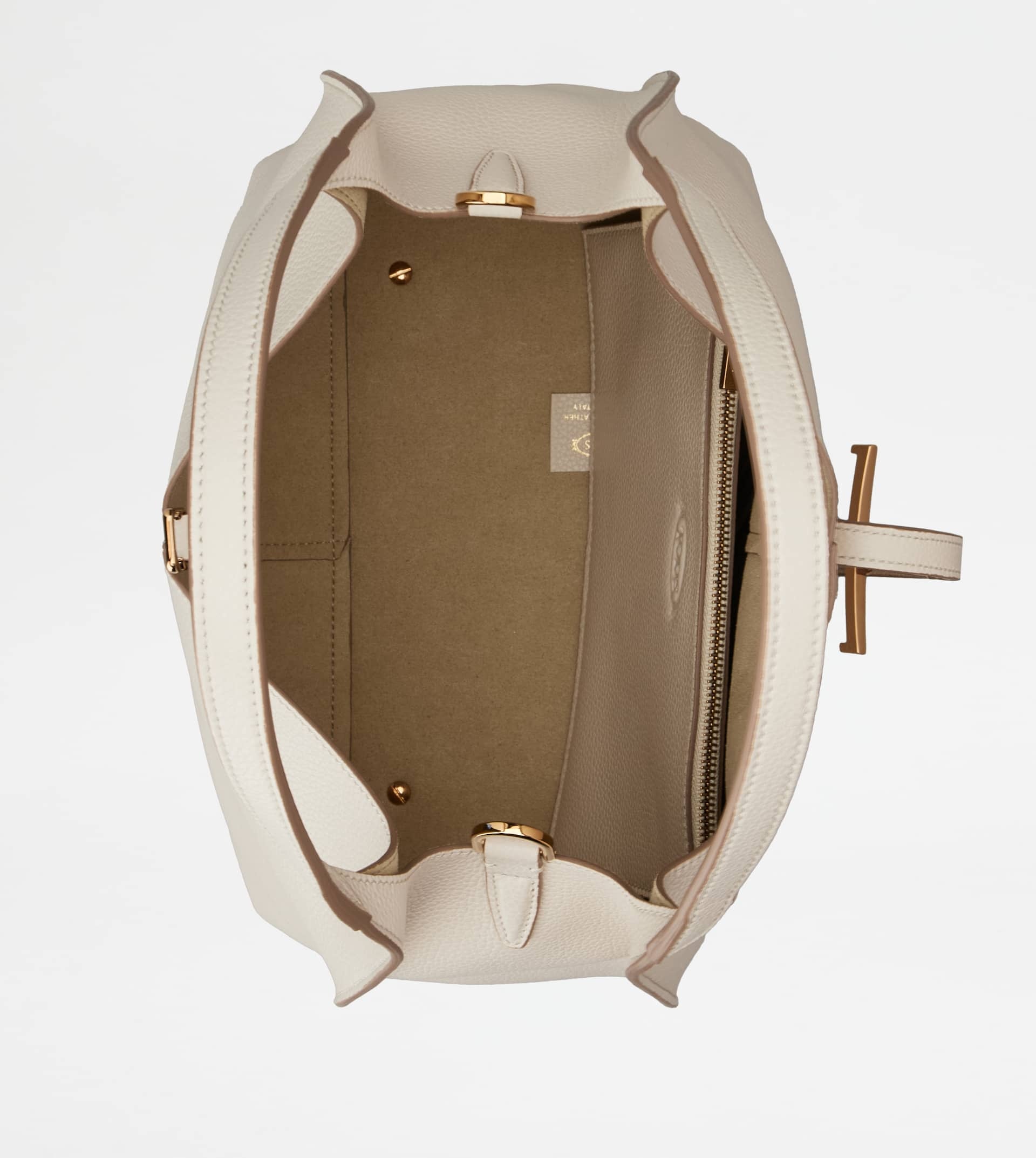 T TIMELESS SHOULDER BAG IN LEATHER SMALL - WHITE - 4