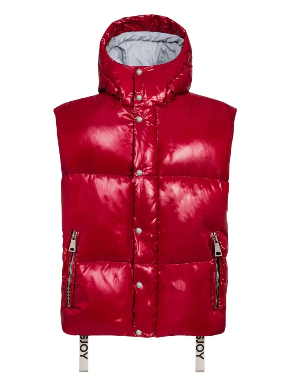 hooded zip-up puffer-design gilet - 1