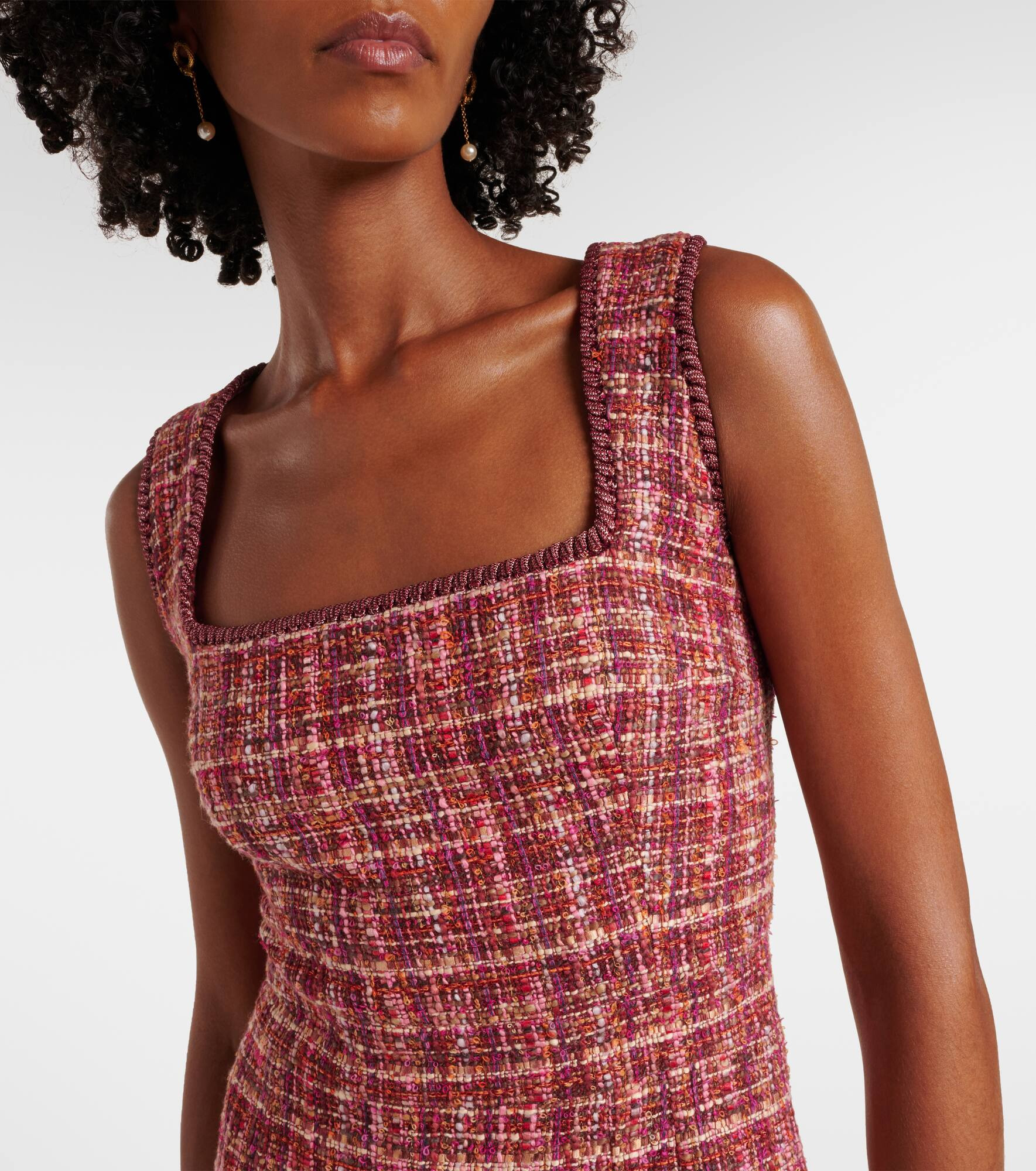 Cotton and wool-blend midi dress - 4