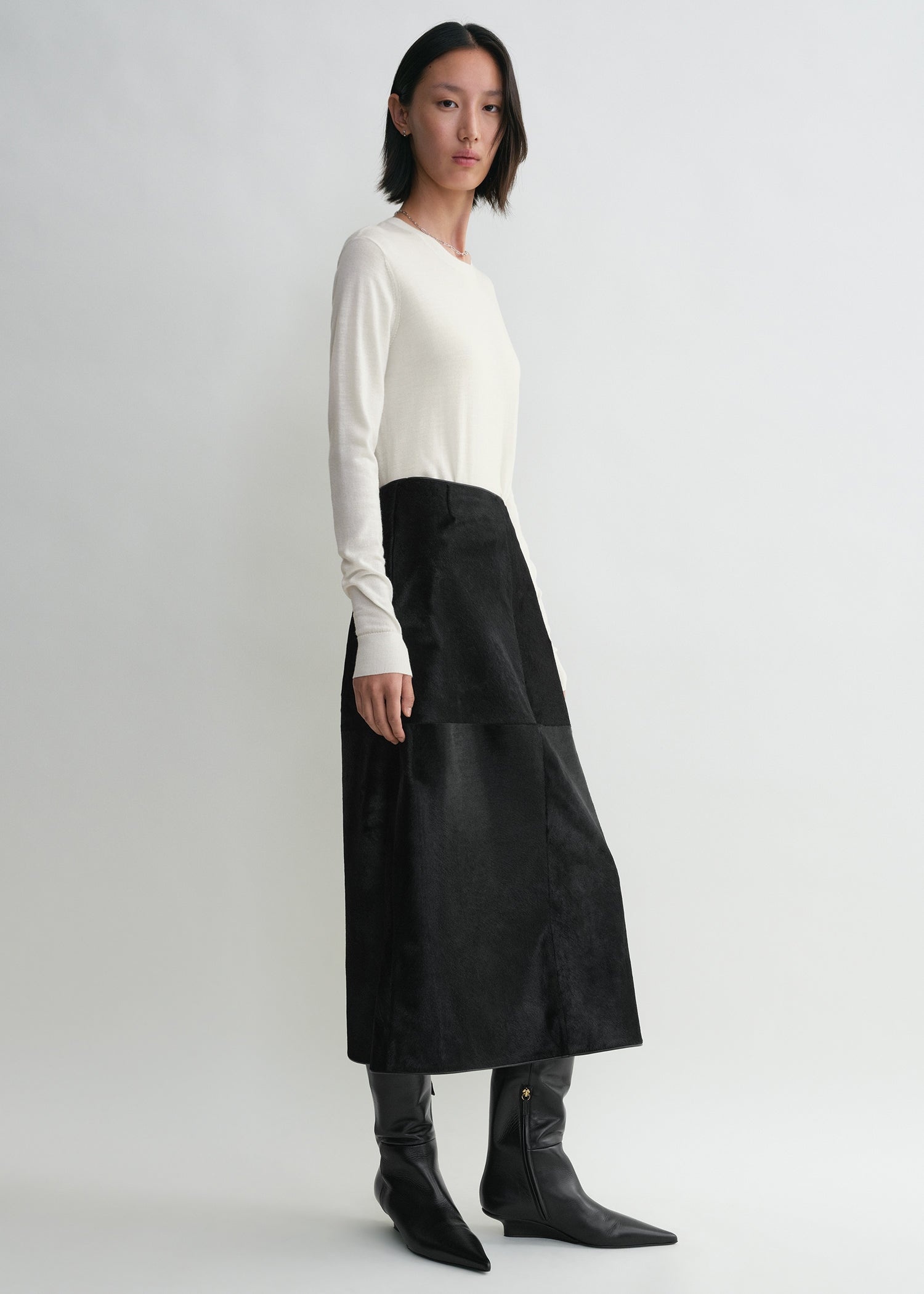Pony hair skirt black - 3