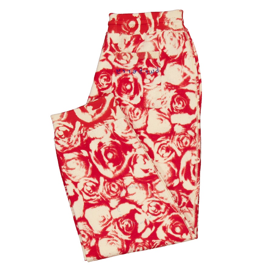 Burberry All Over Rose Print Wool Jogging Pants - 7
