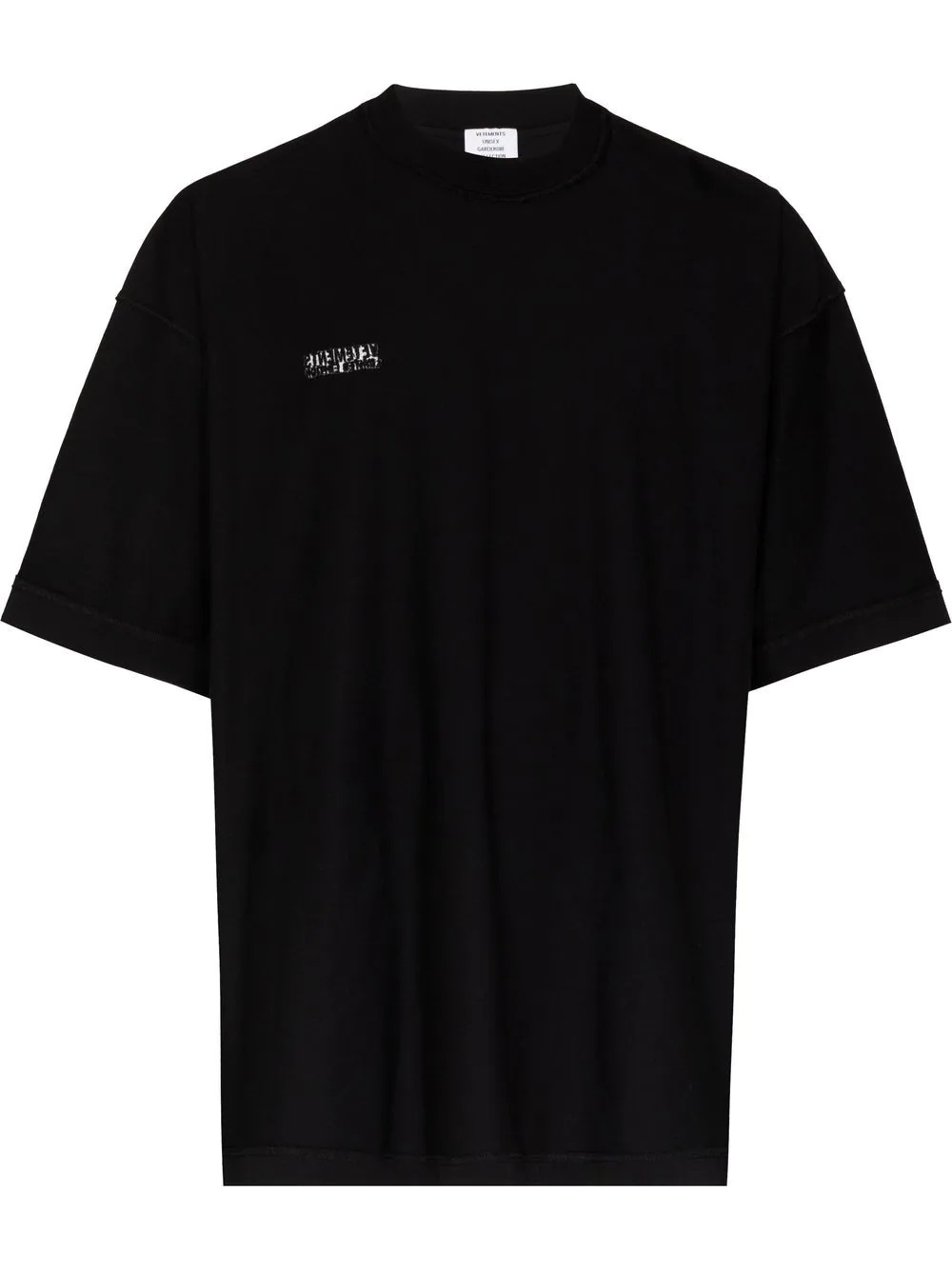 logo-embroidered exposed-seam T-shirt - 1