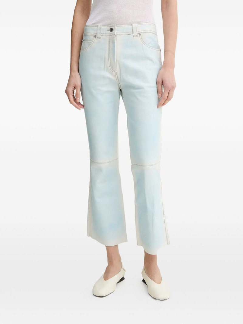 Michaela belt-loop leather trousers 1