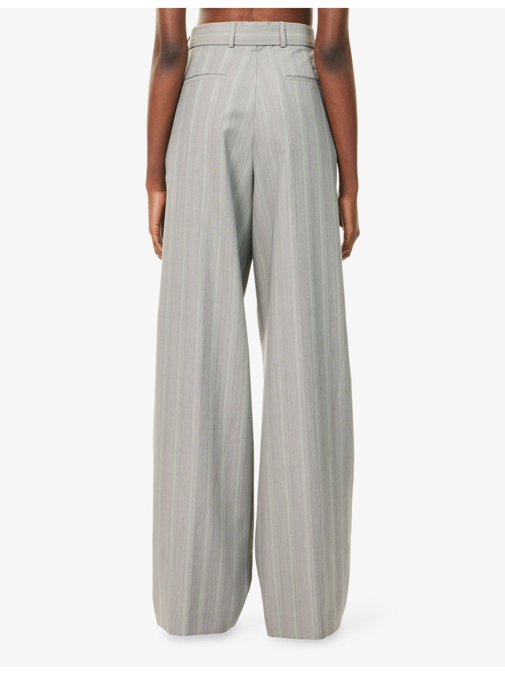 Belted Striped Wool-Blend Trousers - 4