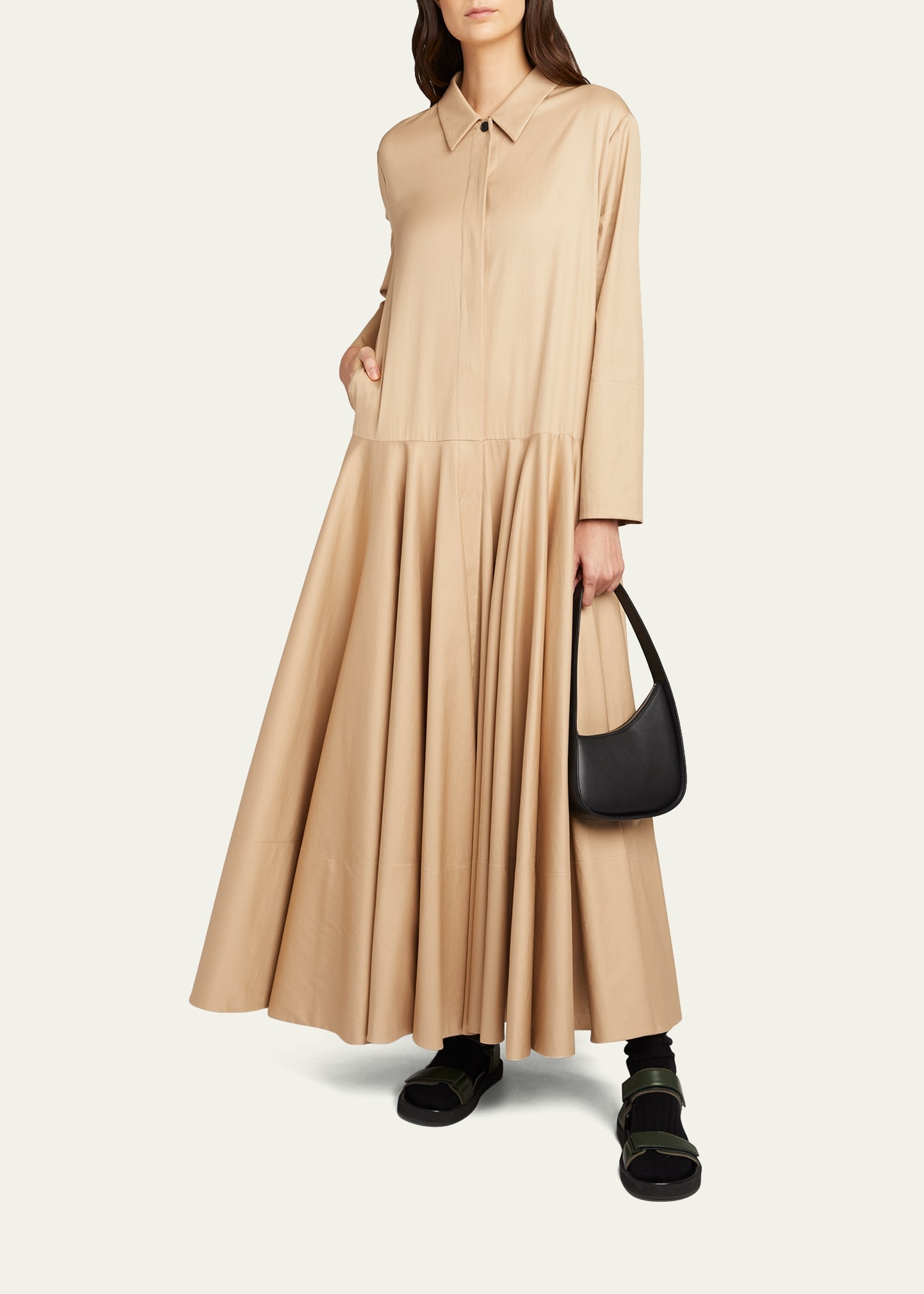 Half Moon Hobo Bag in Calfskin Leather - 6