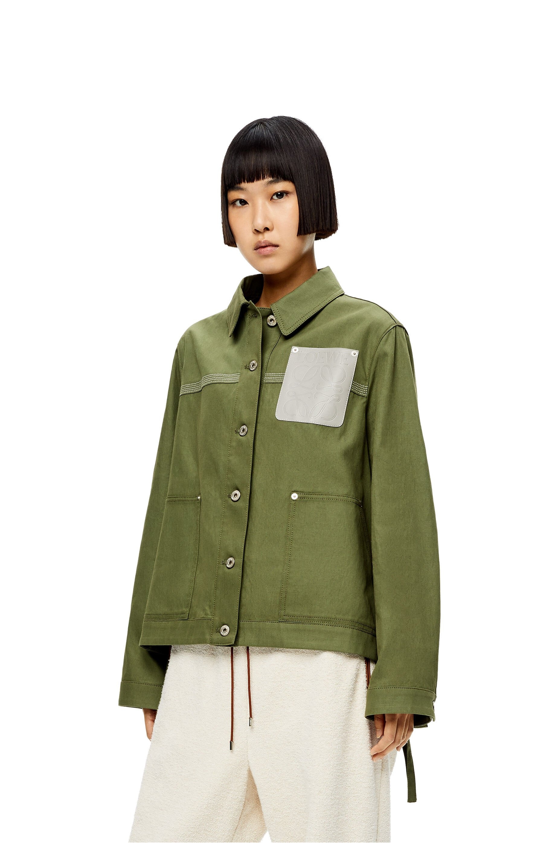Workwear jacket in cotton and linen - 3