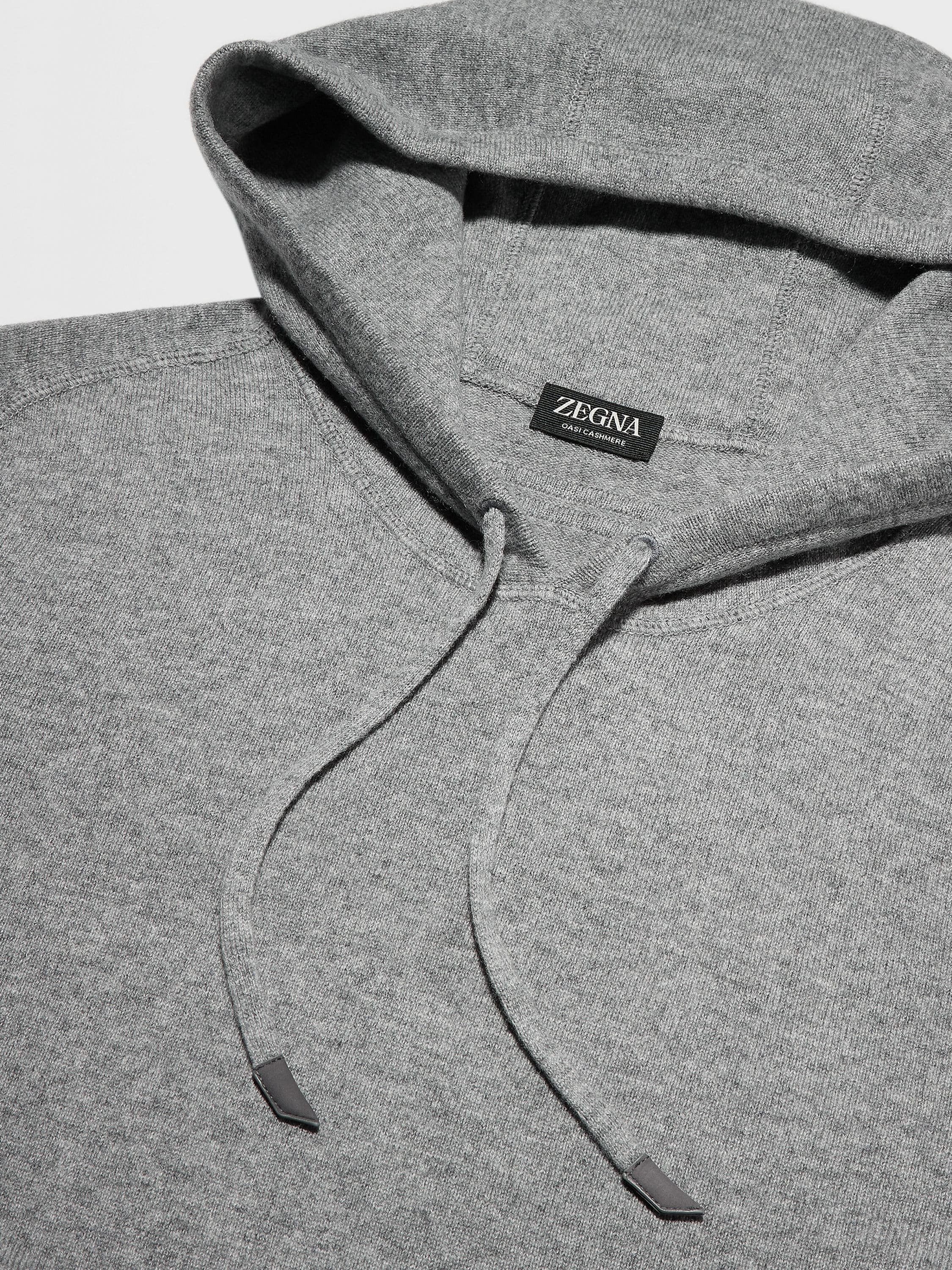 GREY MÉLANGE OASI CASHMERE HOODIE - 4