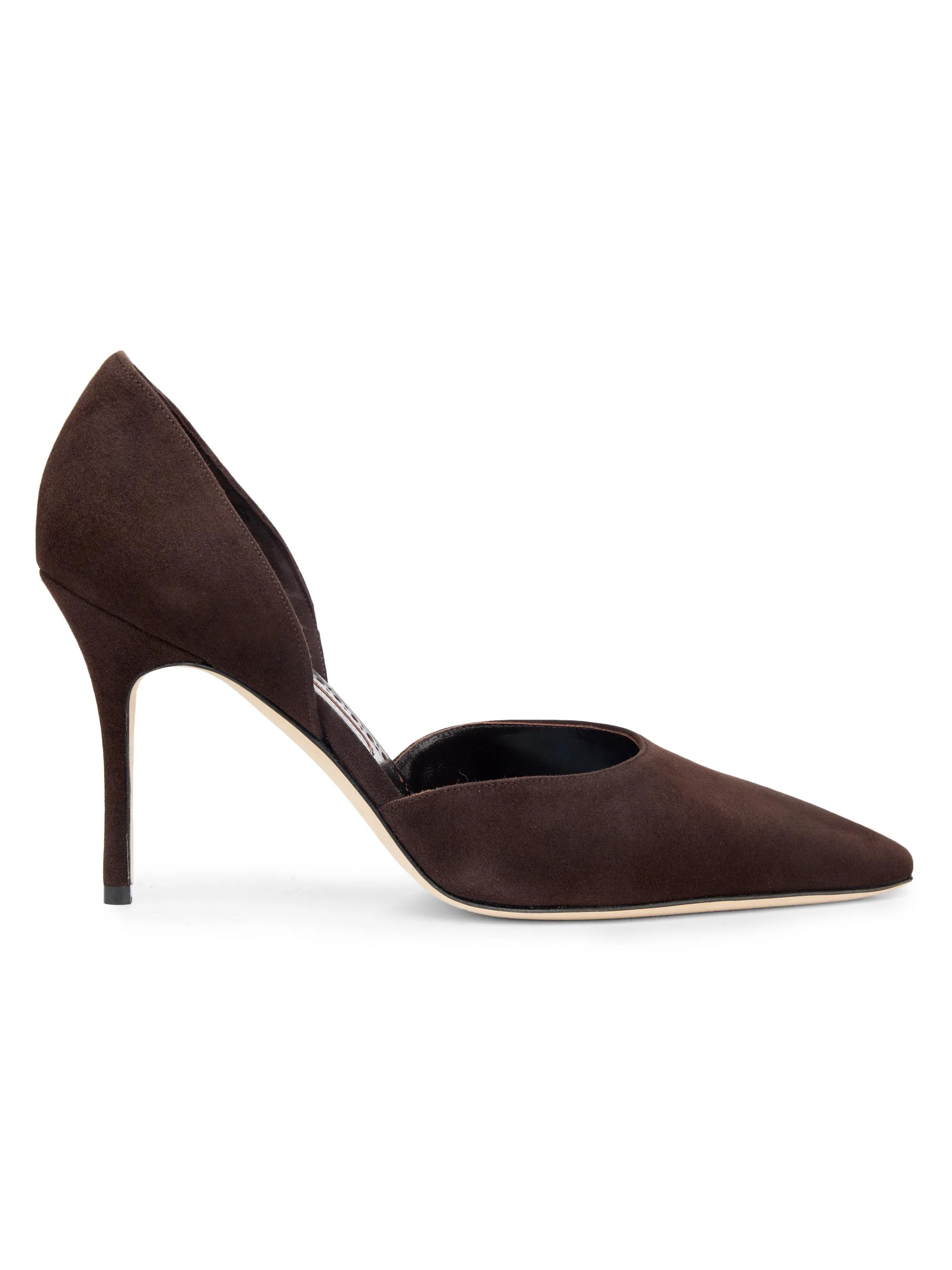 Women's Taylernu Suede D'Orsay Pumps - Dark Brown And Cream - 1
