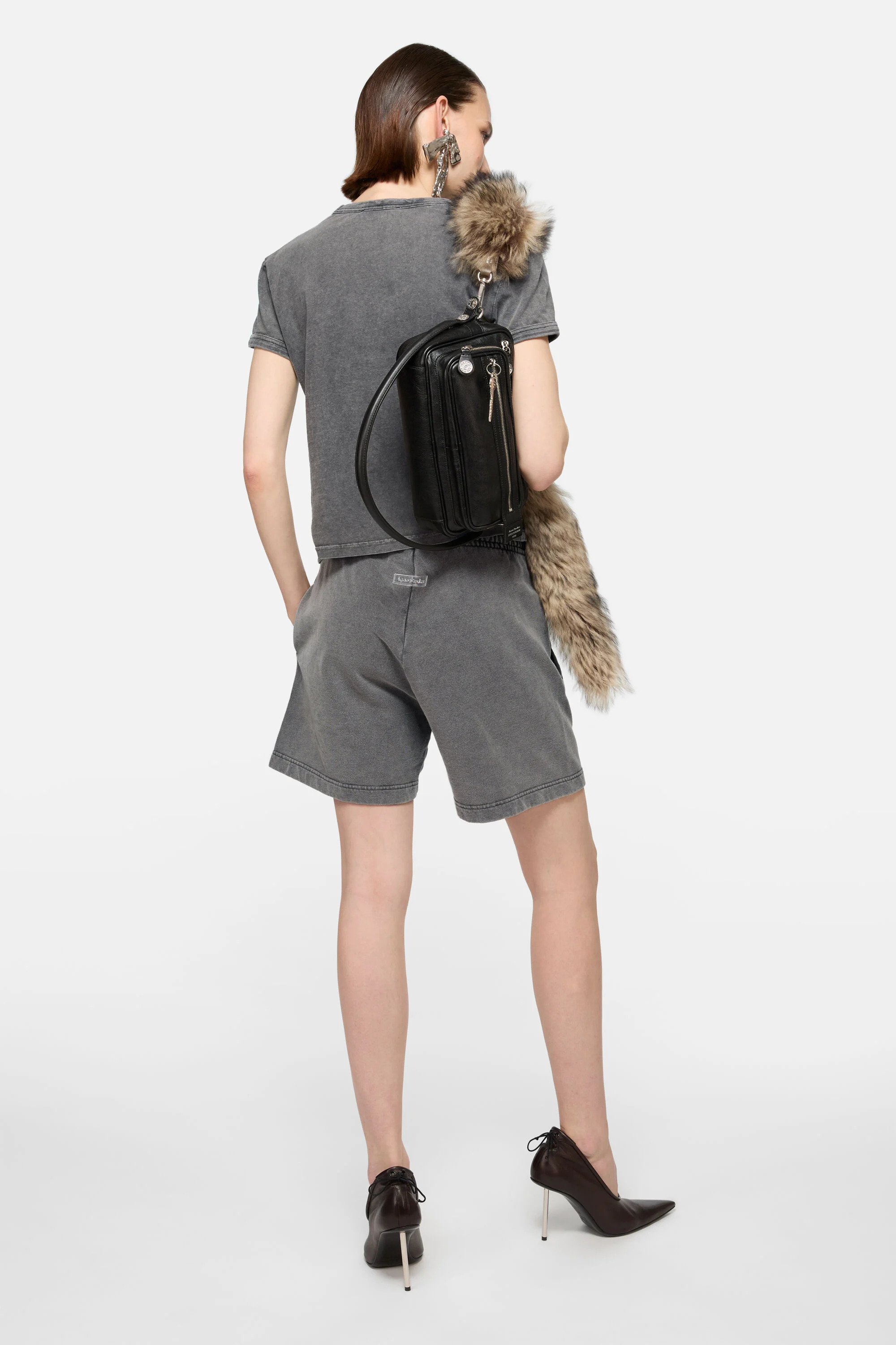 Cotton shorts - Faded black - 3
