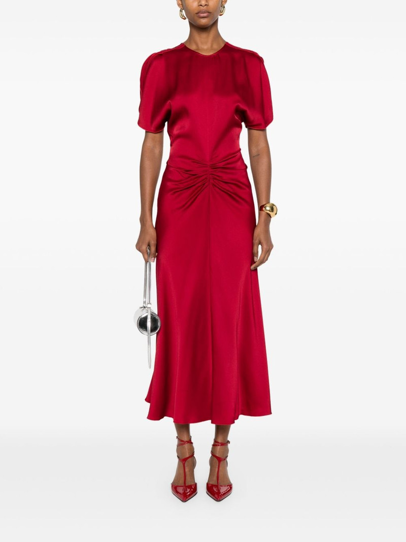 Victoria Beckham gathered-detail midi dress outlook