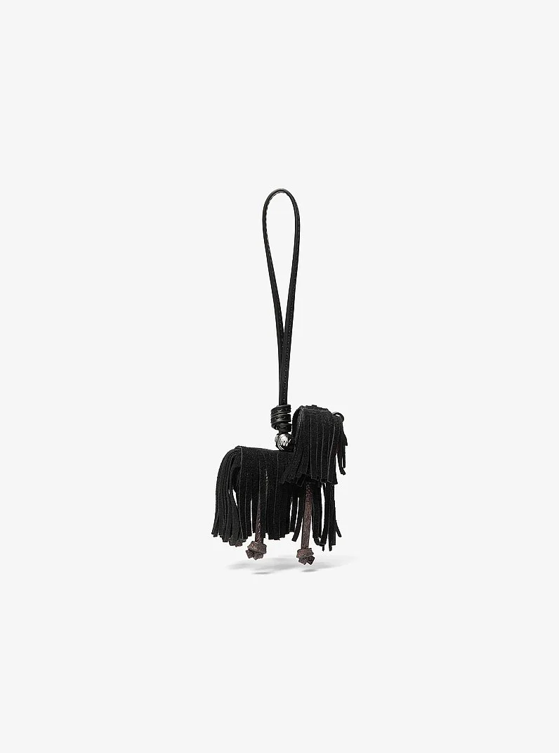Suede Shaggy Dog Bag Charm - 1