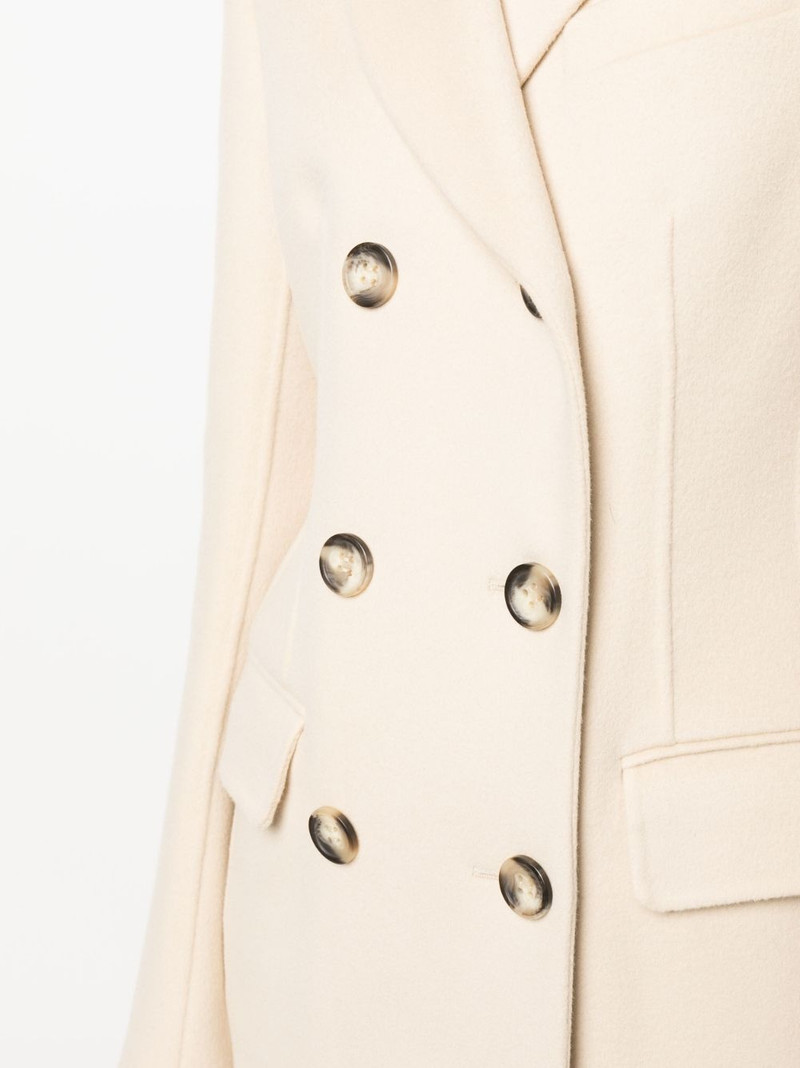 long-sleeved virgin wool double-breasted coat 5