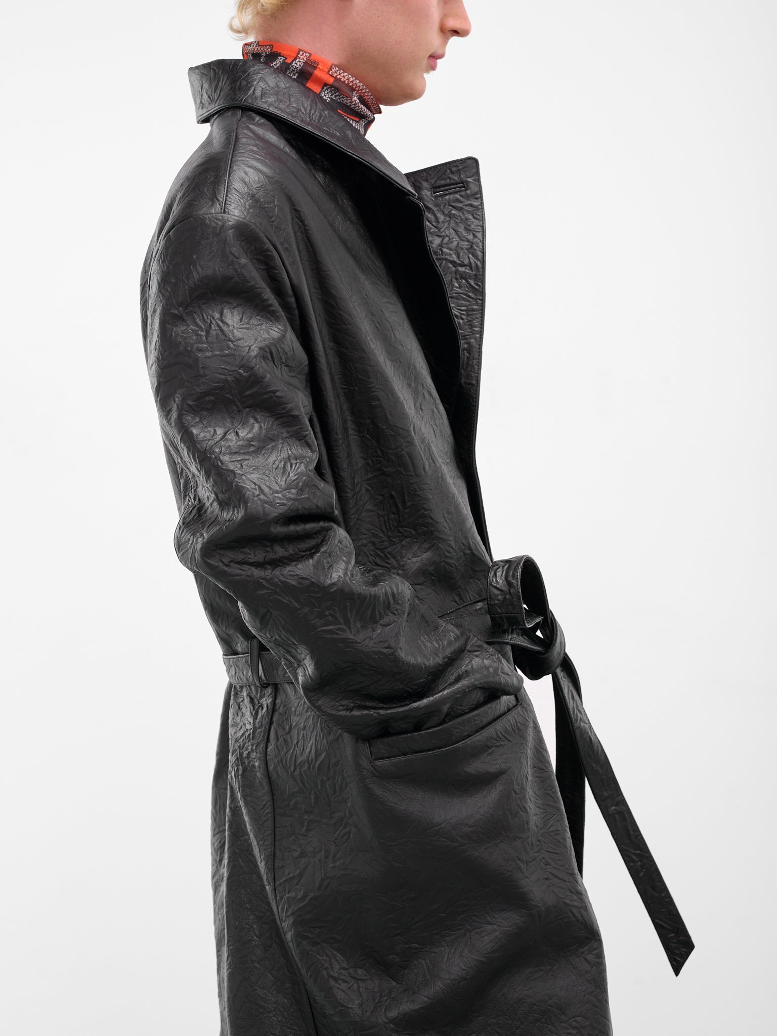 Black Reaper Nappa Leather Coat - 4