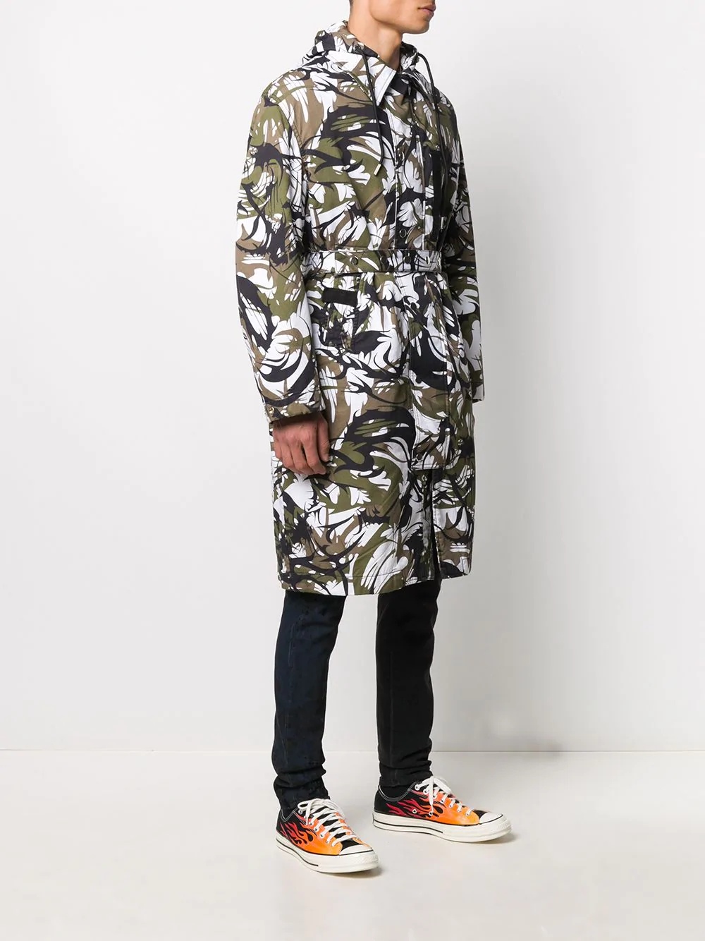 camouflage print hooded coat - 3