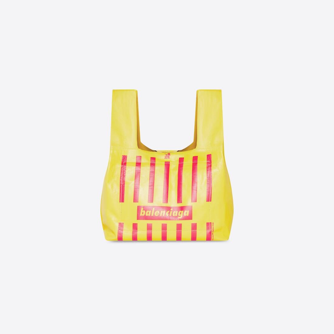 Men's Monday Shopper Bag In Printed Paper Calfskin  in Yellow - 2