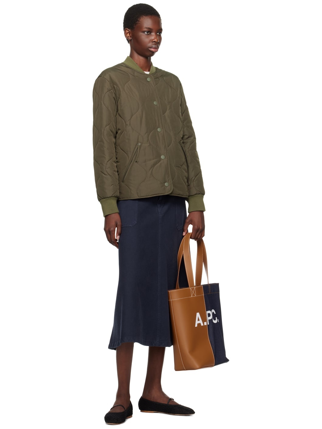 Tan & Navy Axel N/S Tote - 4