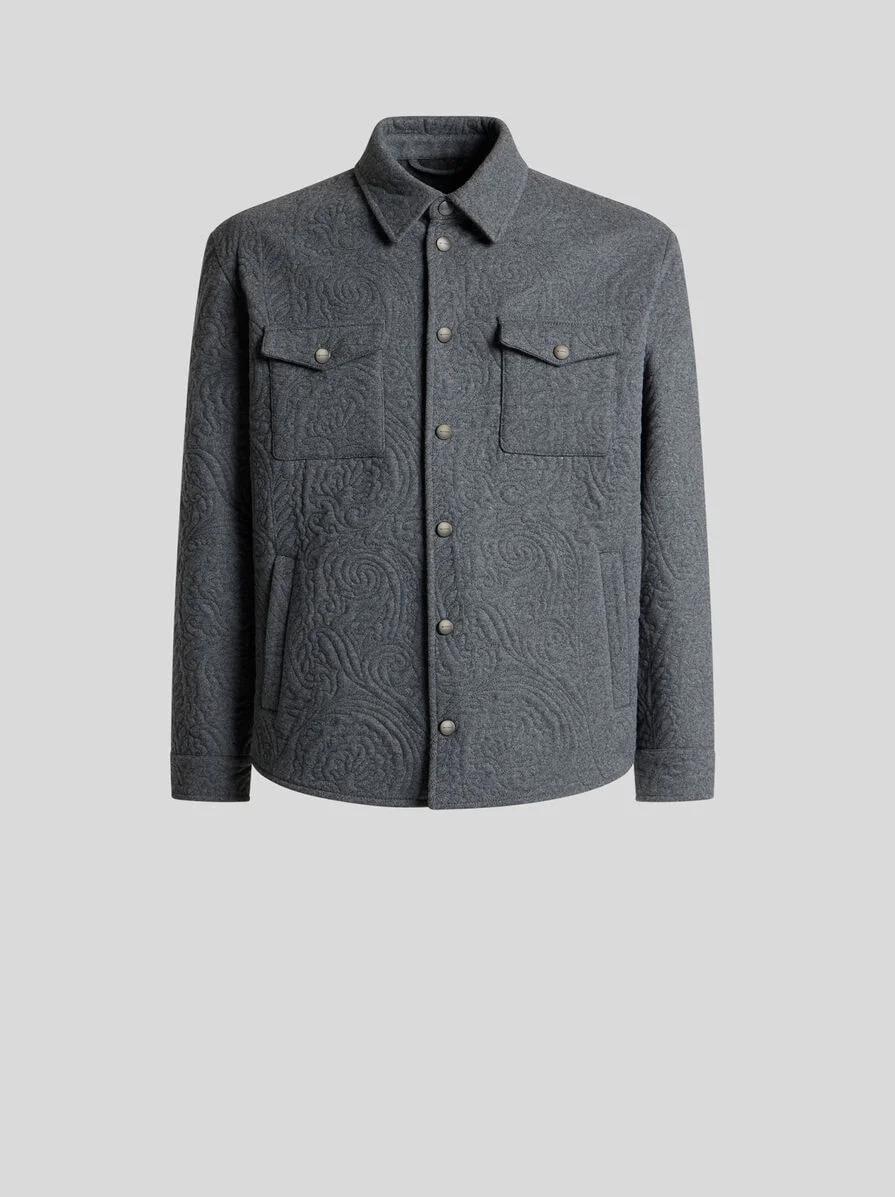 COTTON-BLEND OVERSHIRT WITH QUILT-EFFECT PAISLEY EMBROIDERY - 1
