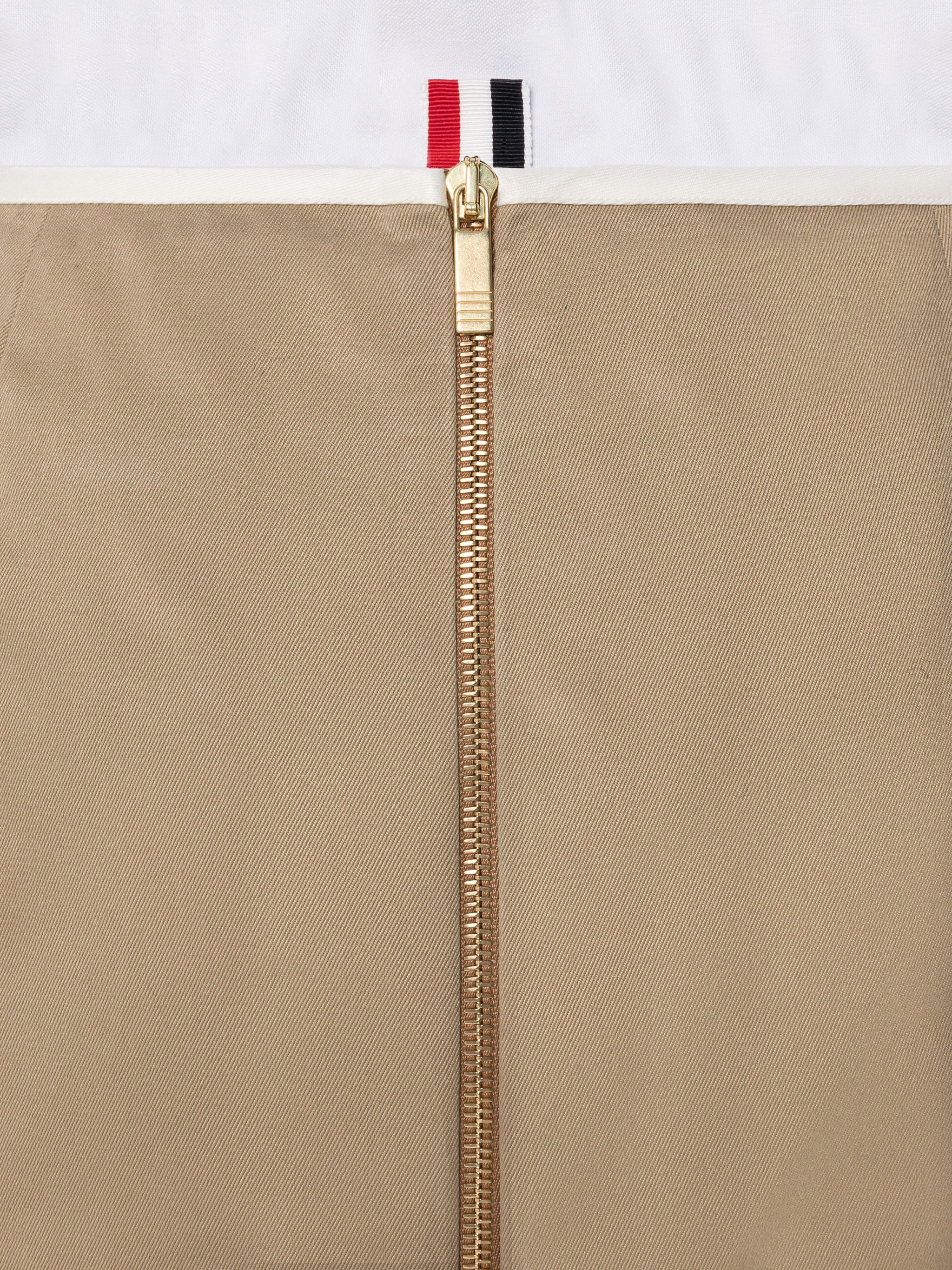 Cotton Twill Low Rise Straight Zip Skirt - 6